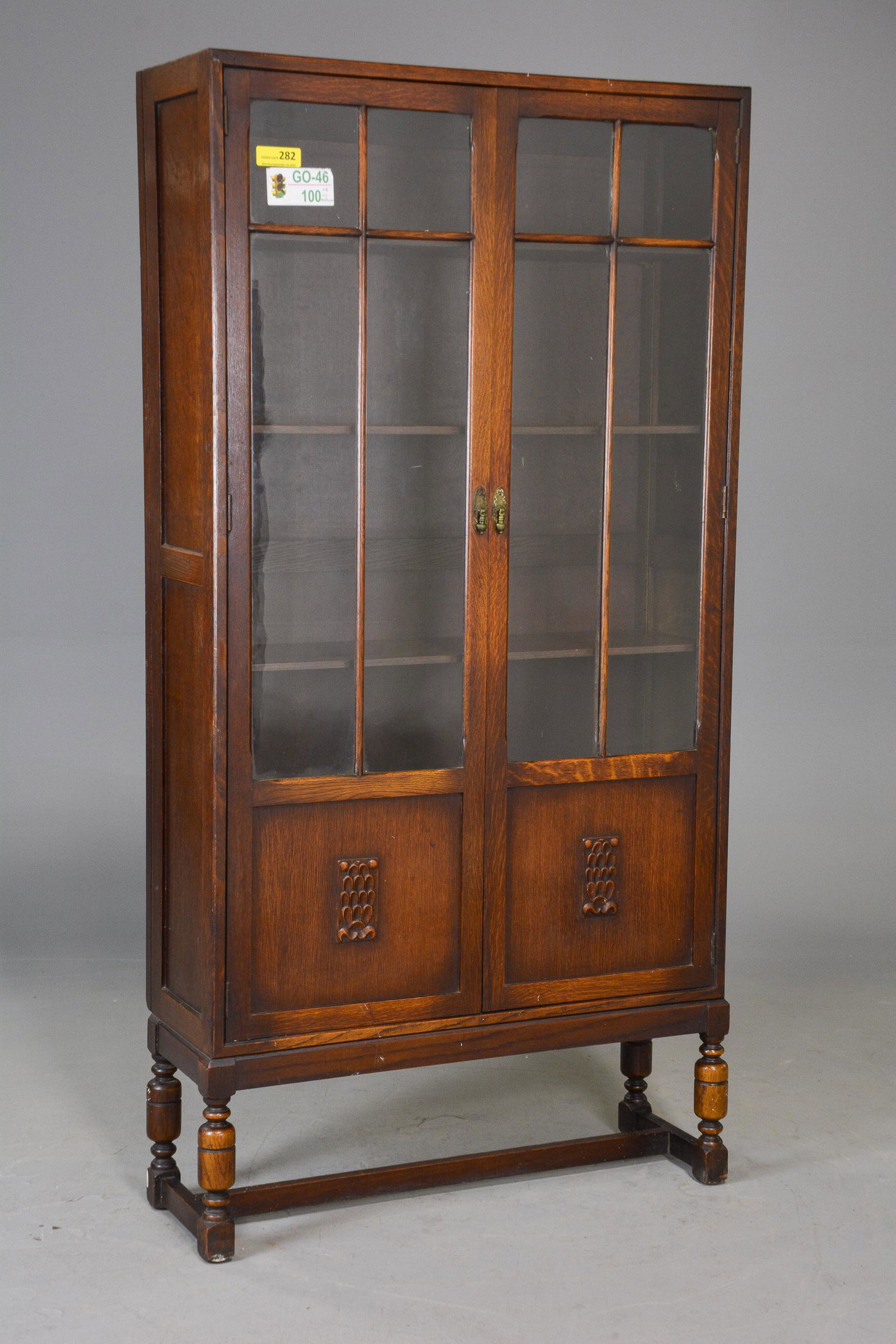 British Oak 2 Door Bookcase (1 of 5)