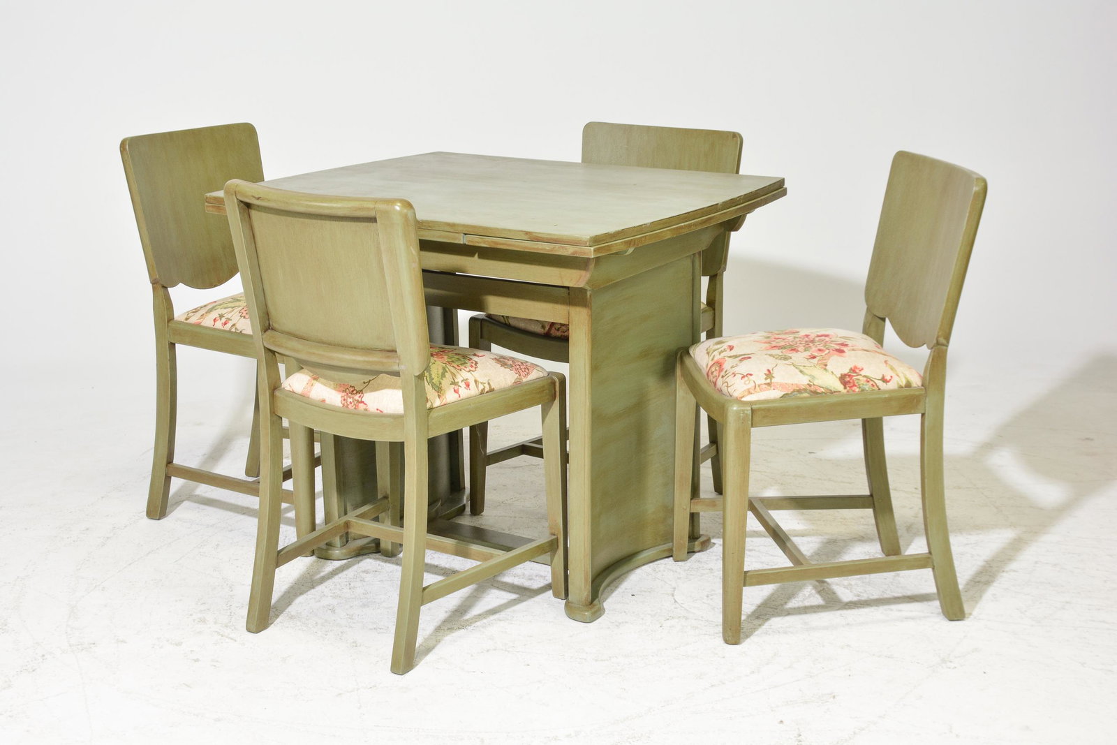 Green Painted Breakfast Table & 4 Chairs (1 of 3)