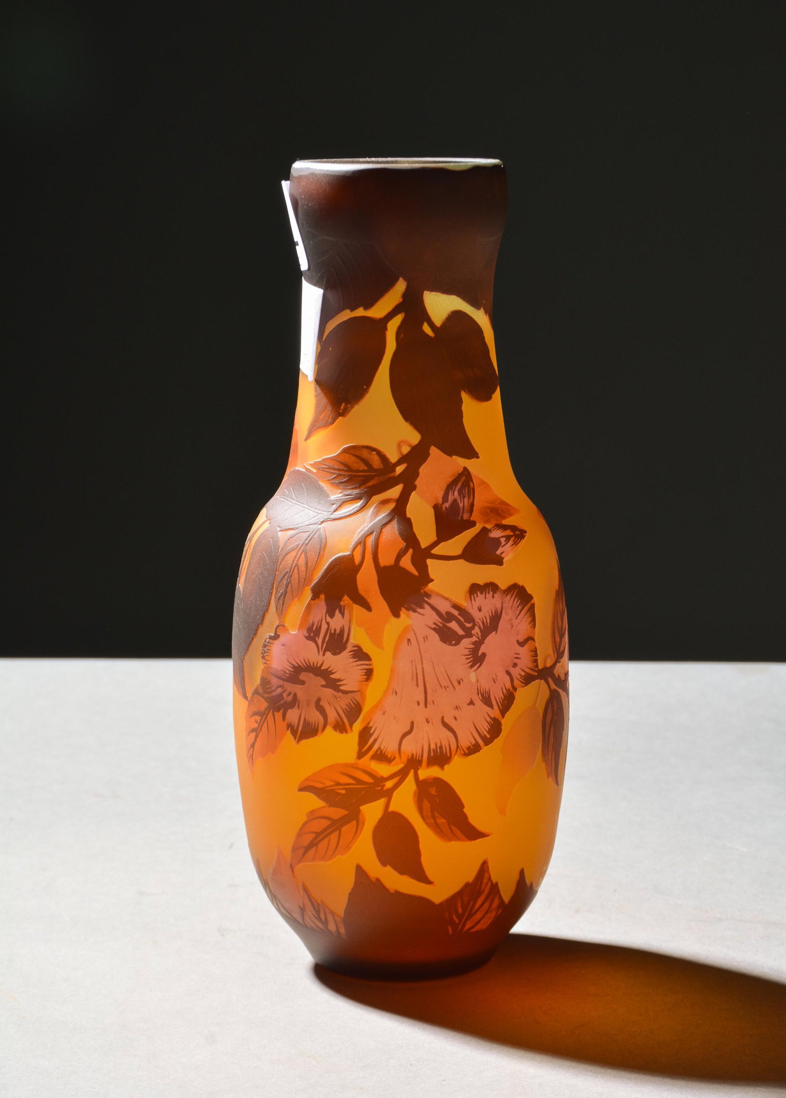 Small Pink Galle Vase with Foliate & Floral Design (1 of 3)