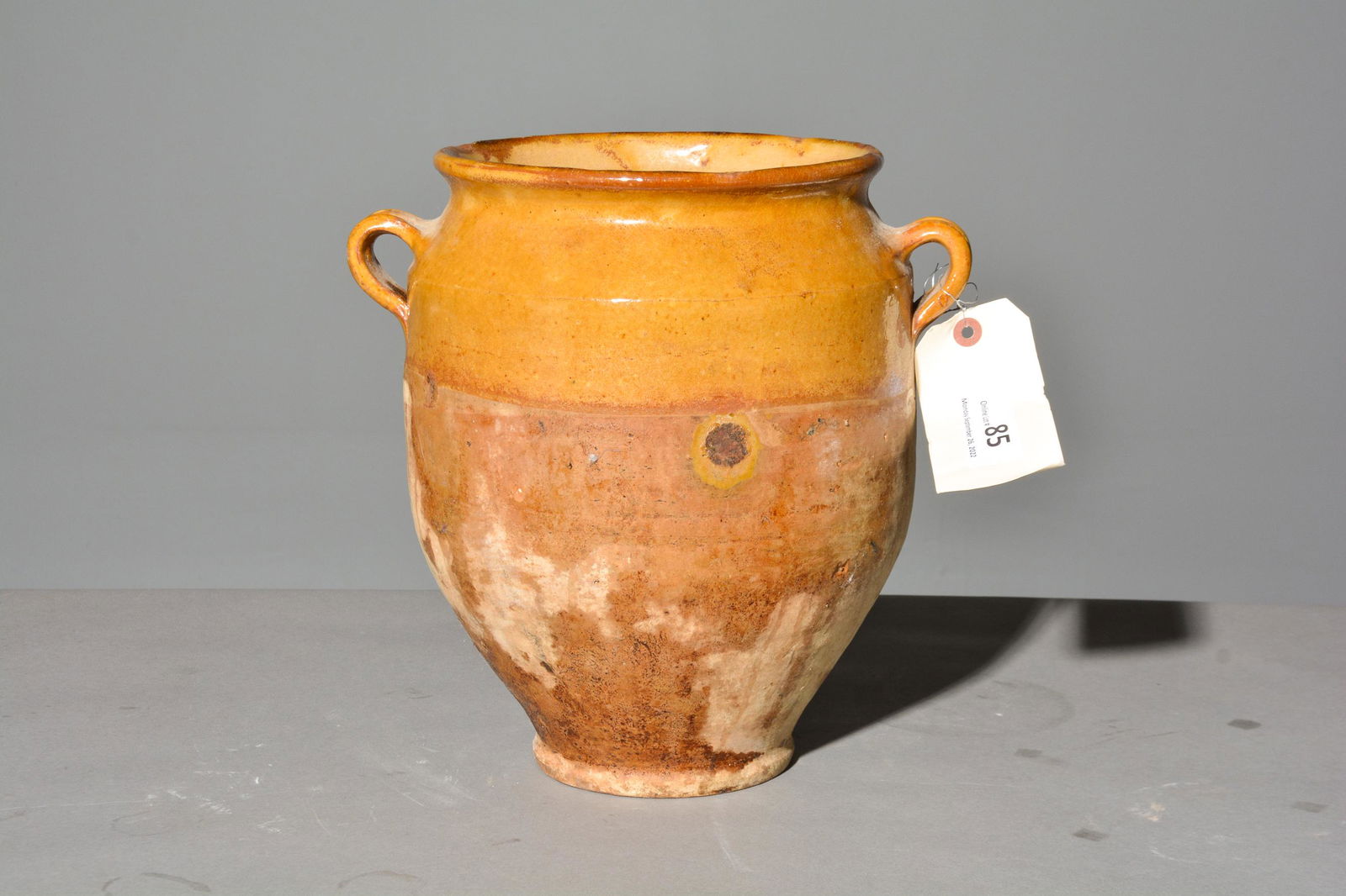 French Yellow Glazed Confit Pot (1 of 3)