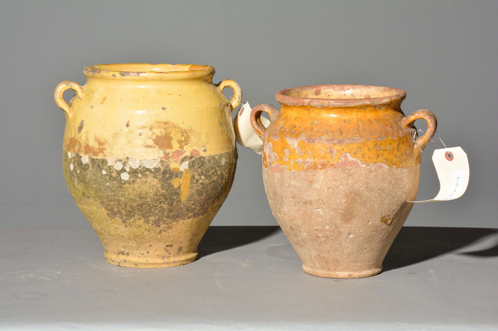 2 French Yellow Glazed Confit Pots (1 of 7)