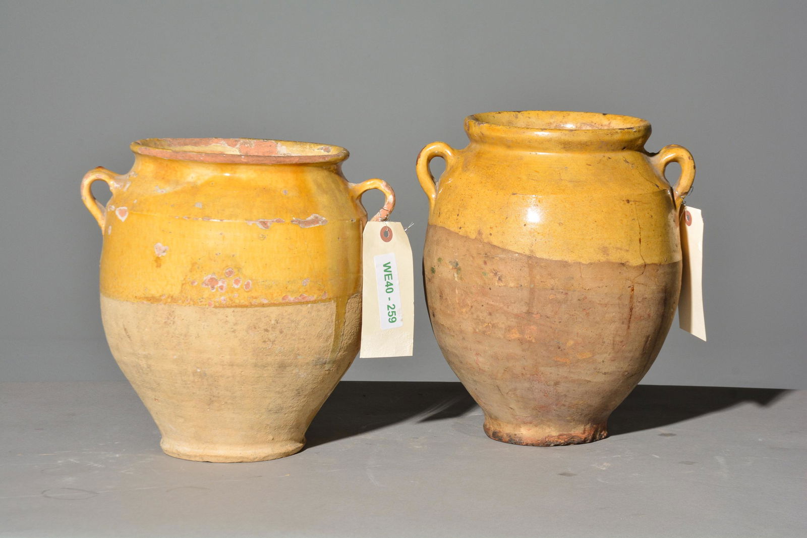 2 French Yellow Glazed Confit Pots (1 of 6)