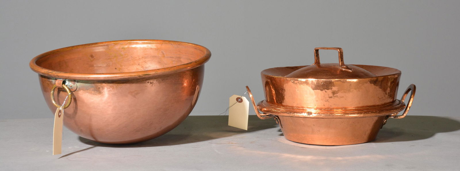 French Polished Copper Pan with Lid & Chocolatier (1 of 2)