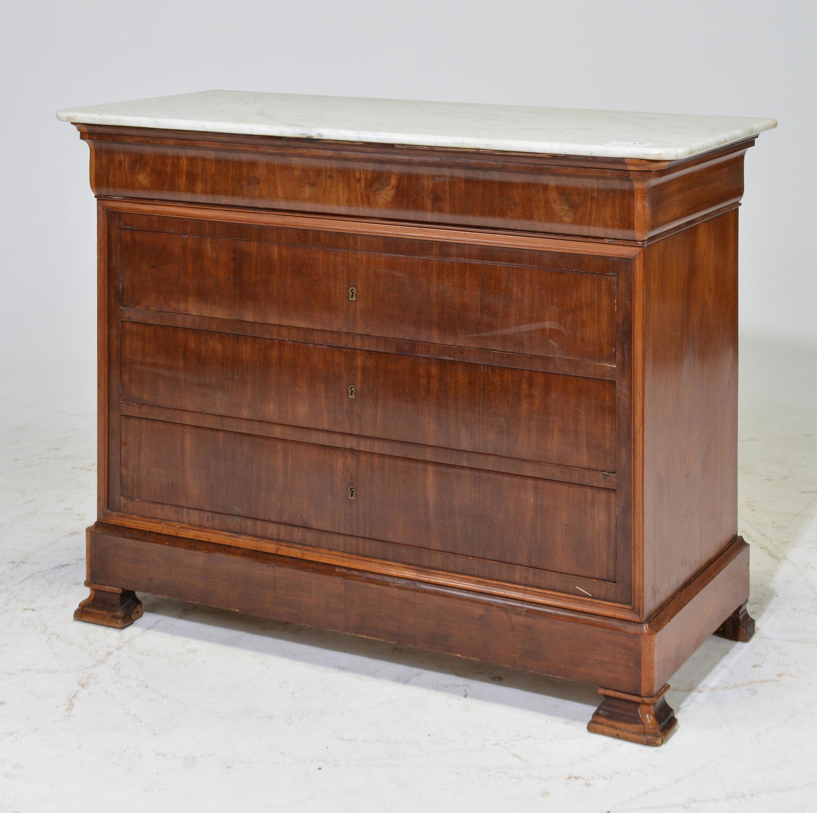 Louis Philippe Style White Marble Top Commode (1 of 9)