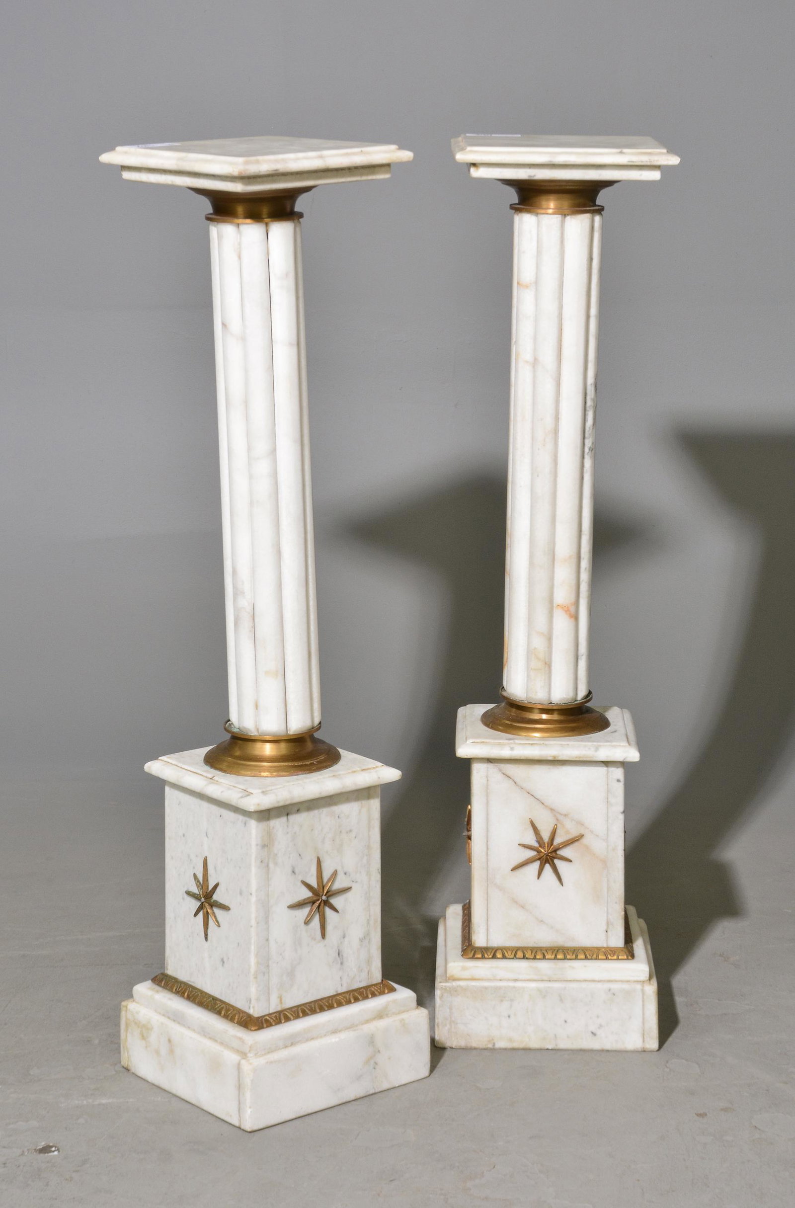 2 White Marble Pedestals (1 of 4)