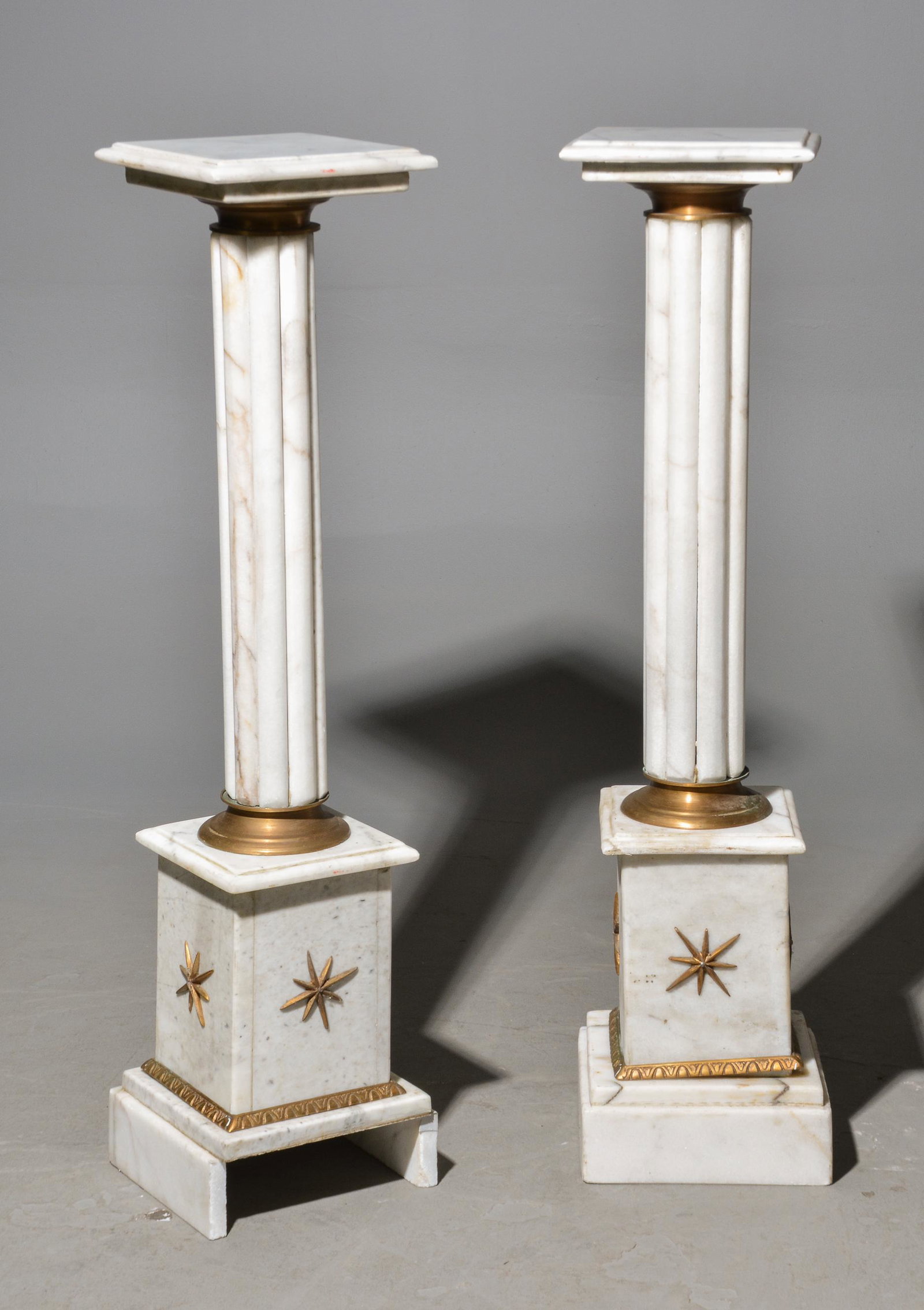 2 White Marble Pedestals (1 of 4)
