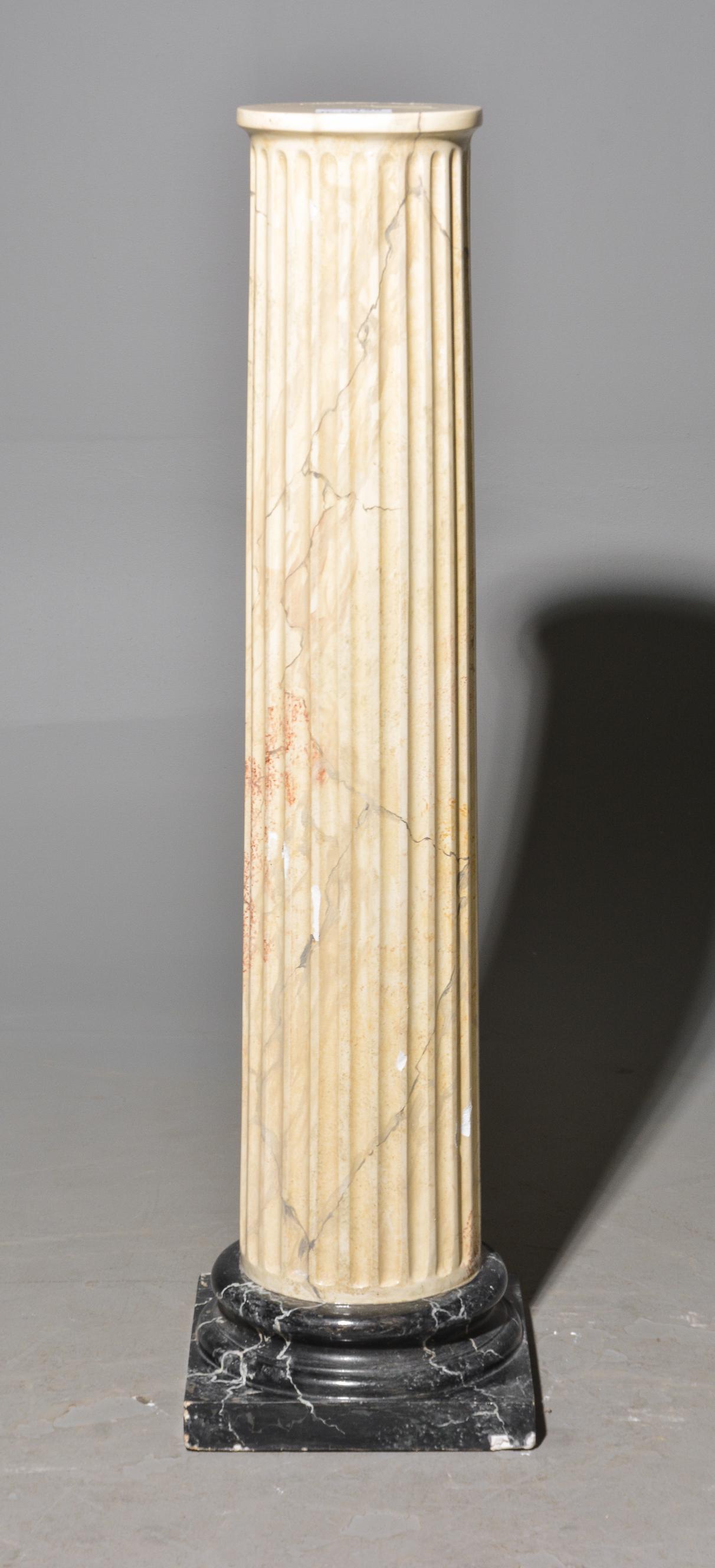Faux Marble Porcelain Pedestal / Plant Stand (1 of 4)