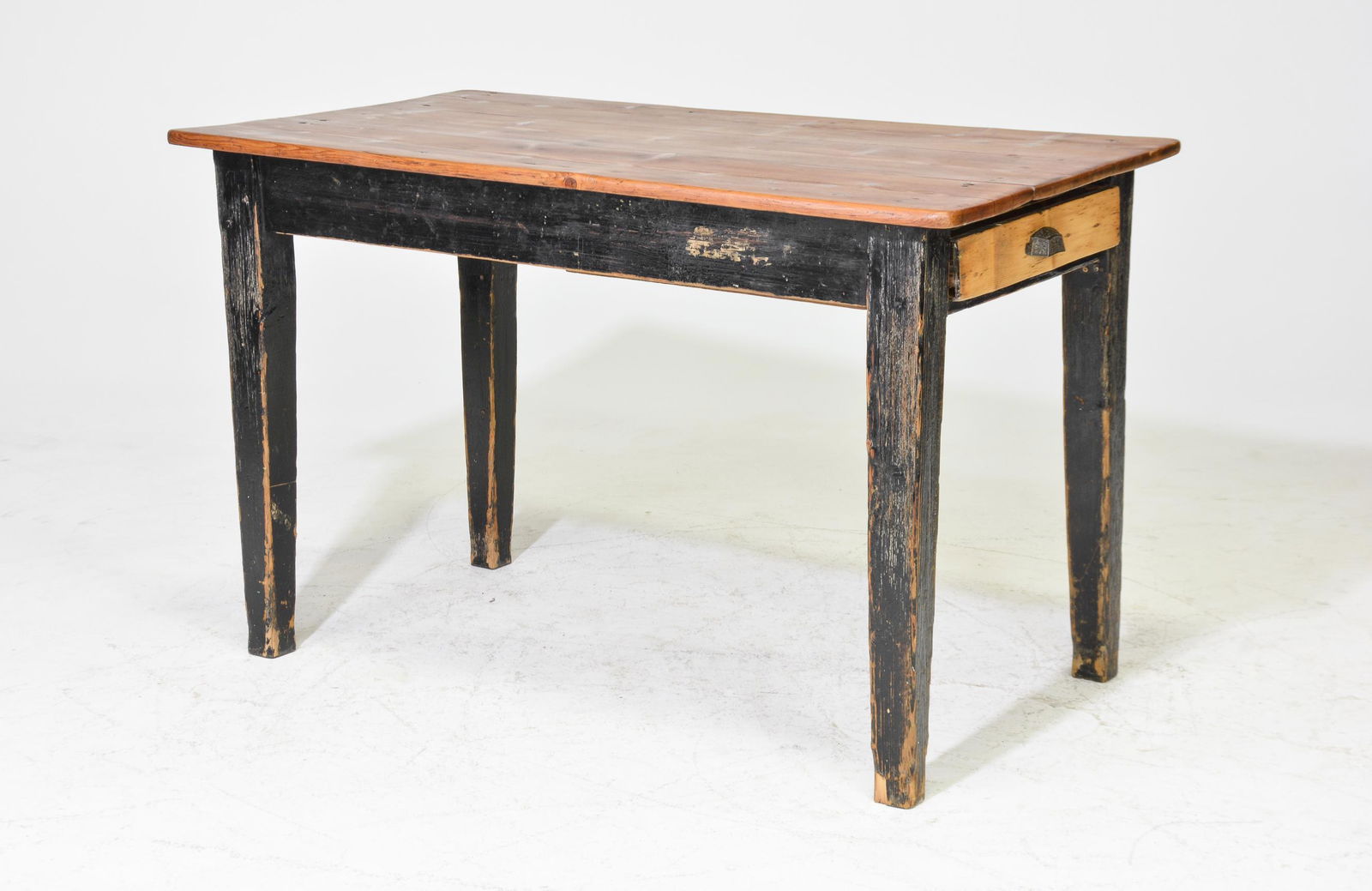 British Pine Painted Base Table with Drawer (1 of 3)