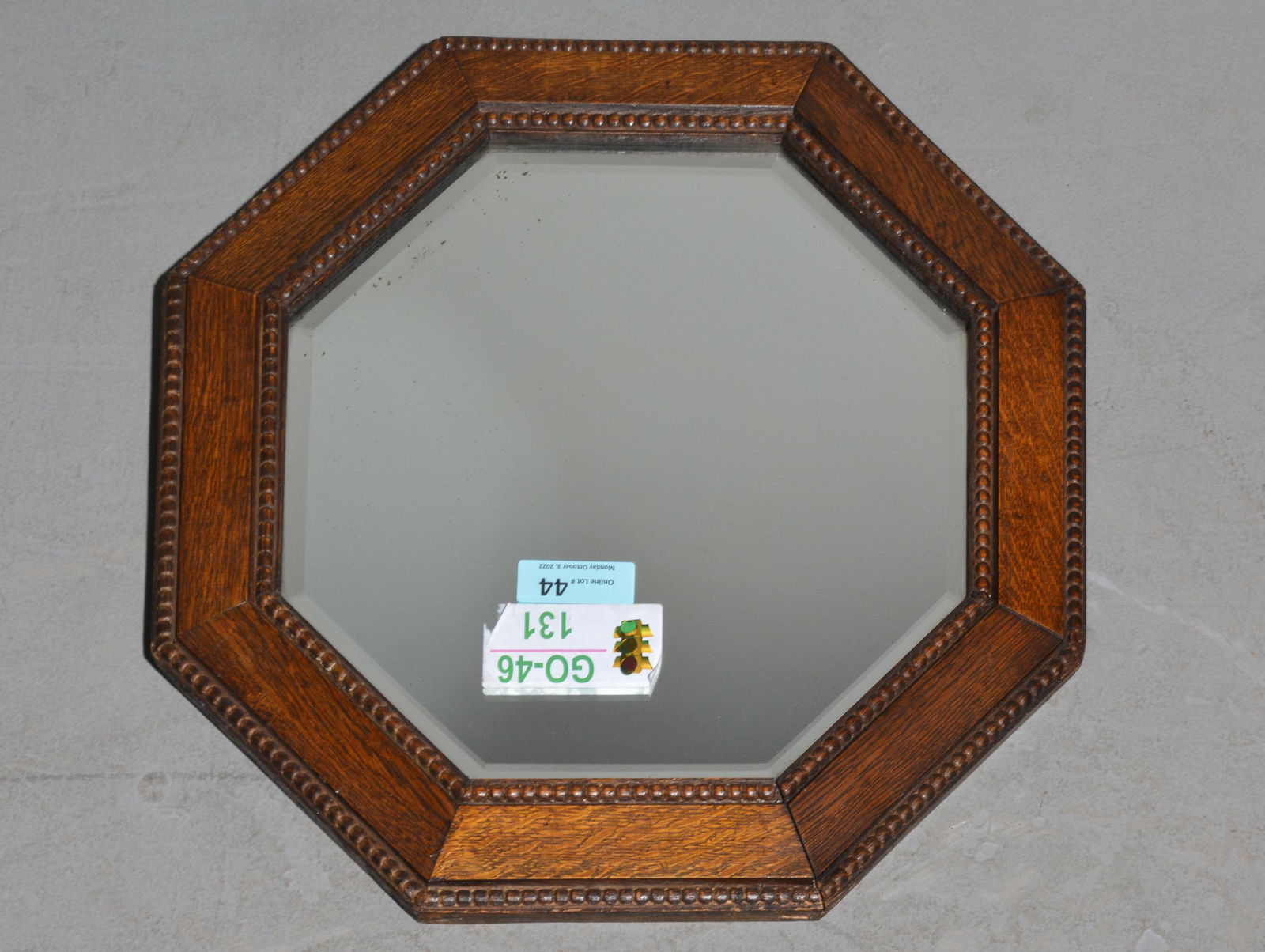 Jacobean Oak Framed Beveled Mirror (1 of 3)
