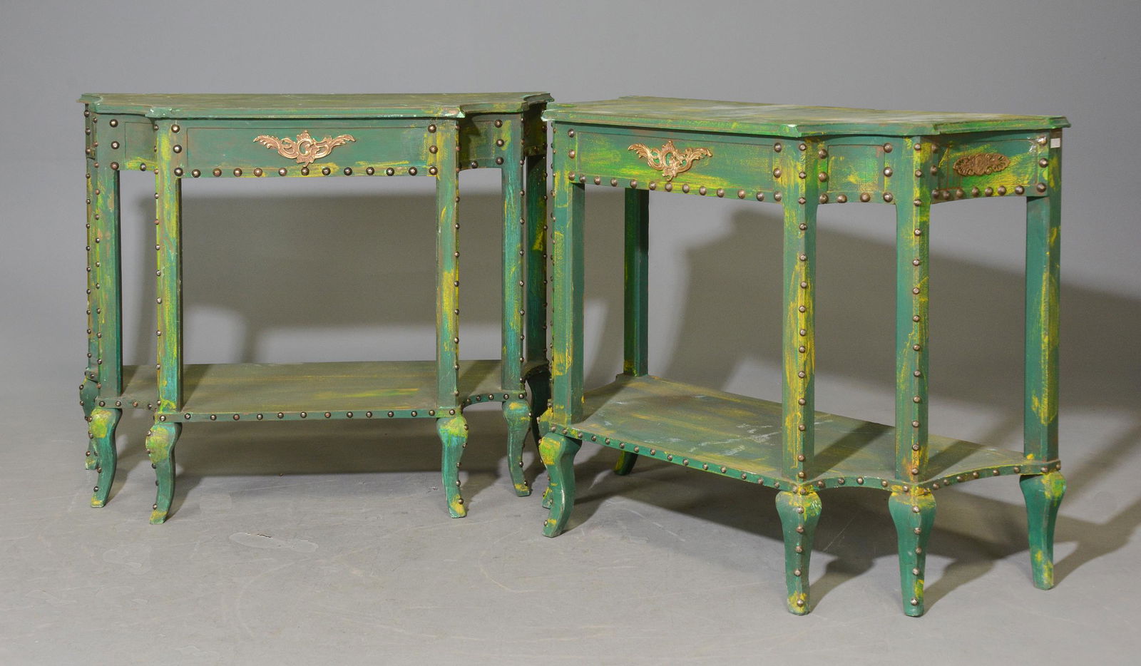 New Item, 2 Green Painted Consoles (1 of 5)