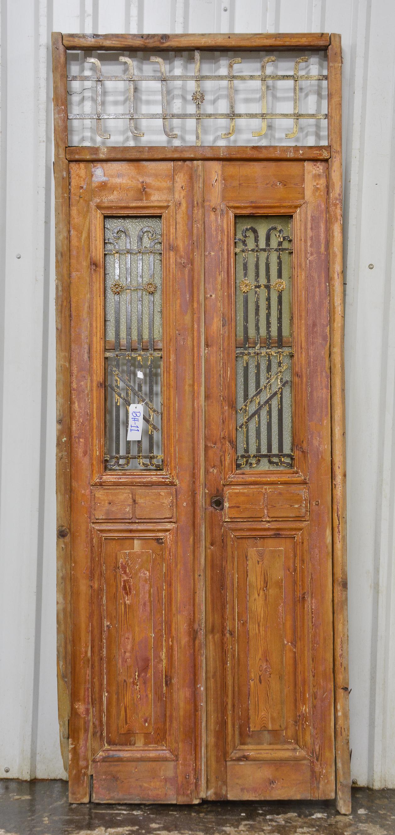 Pair Of Painted Doors With Metal Panels (1 of 4)