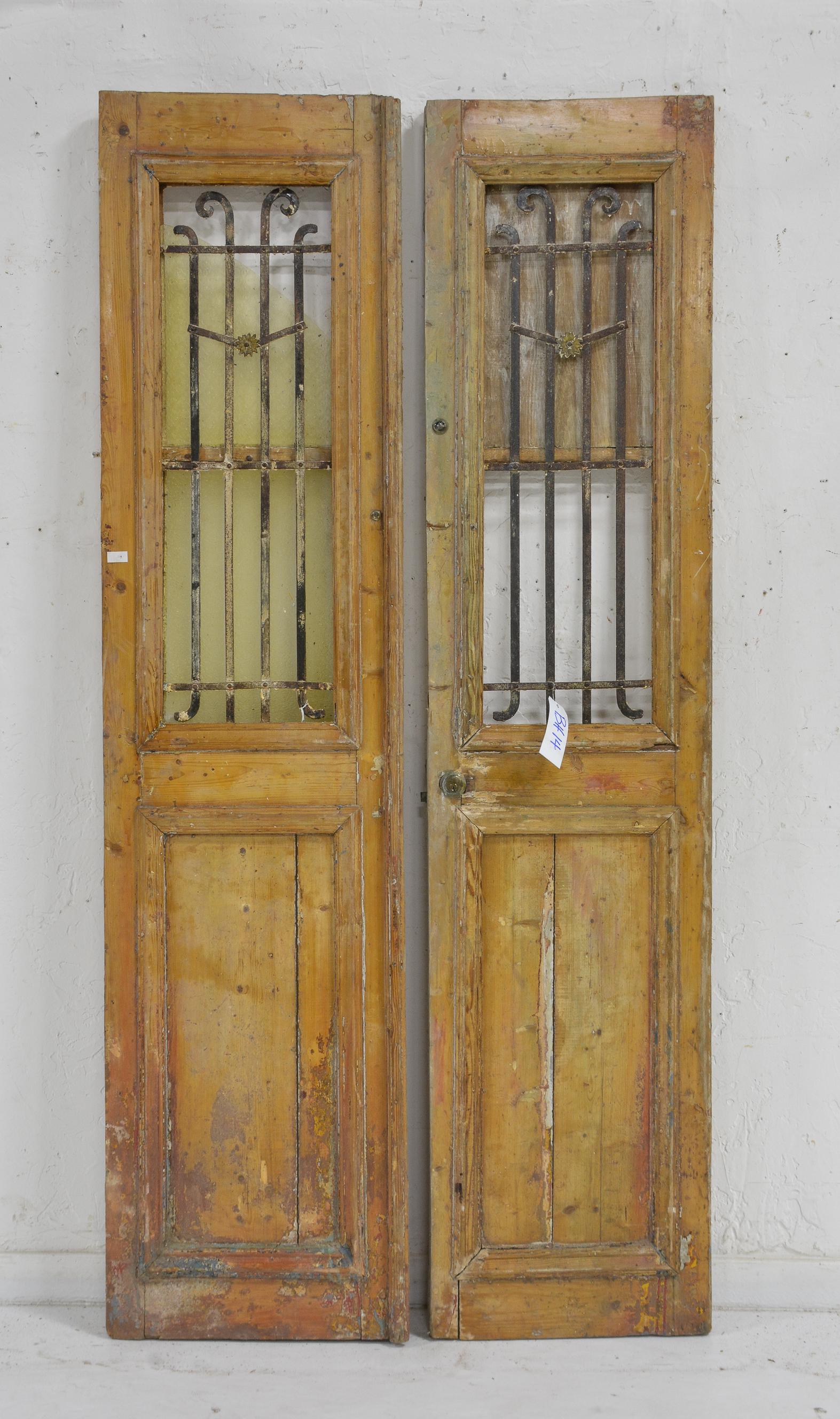 Brown Door with Metal & Glass Panels (1 of 2)