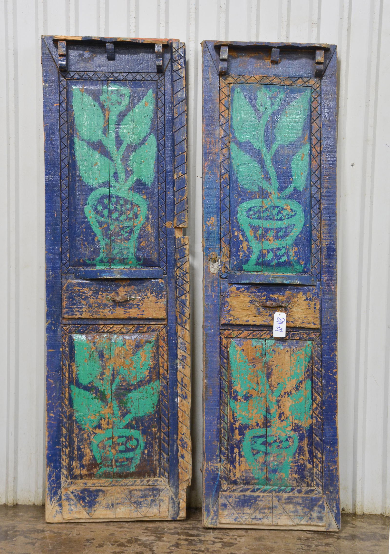 Blue Door With Painted Panels (1 of 2)