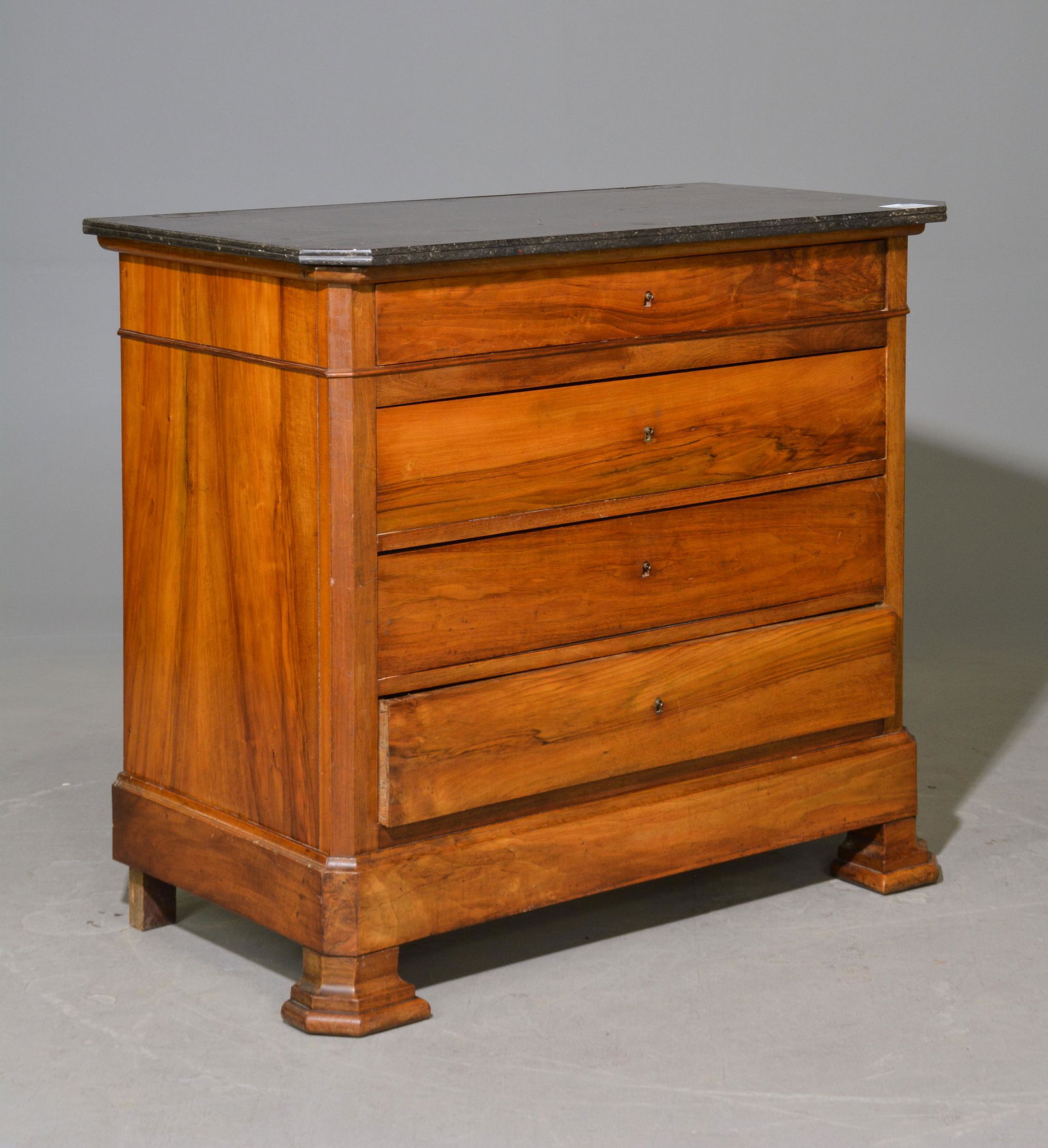 Louis Philippe Style Walnut Marble Top Commode (1 of 4)