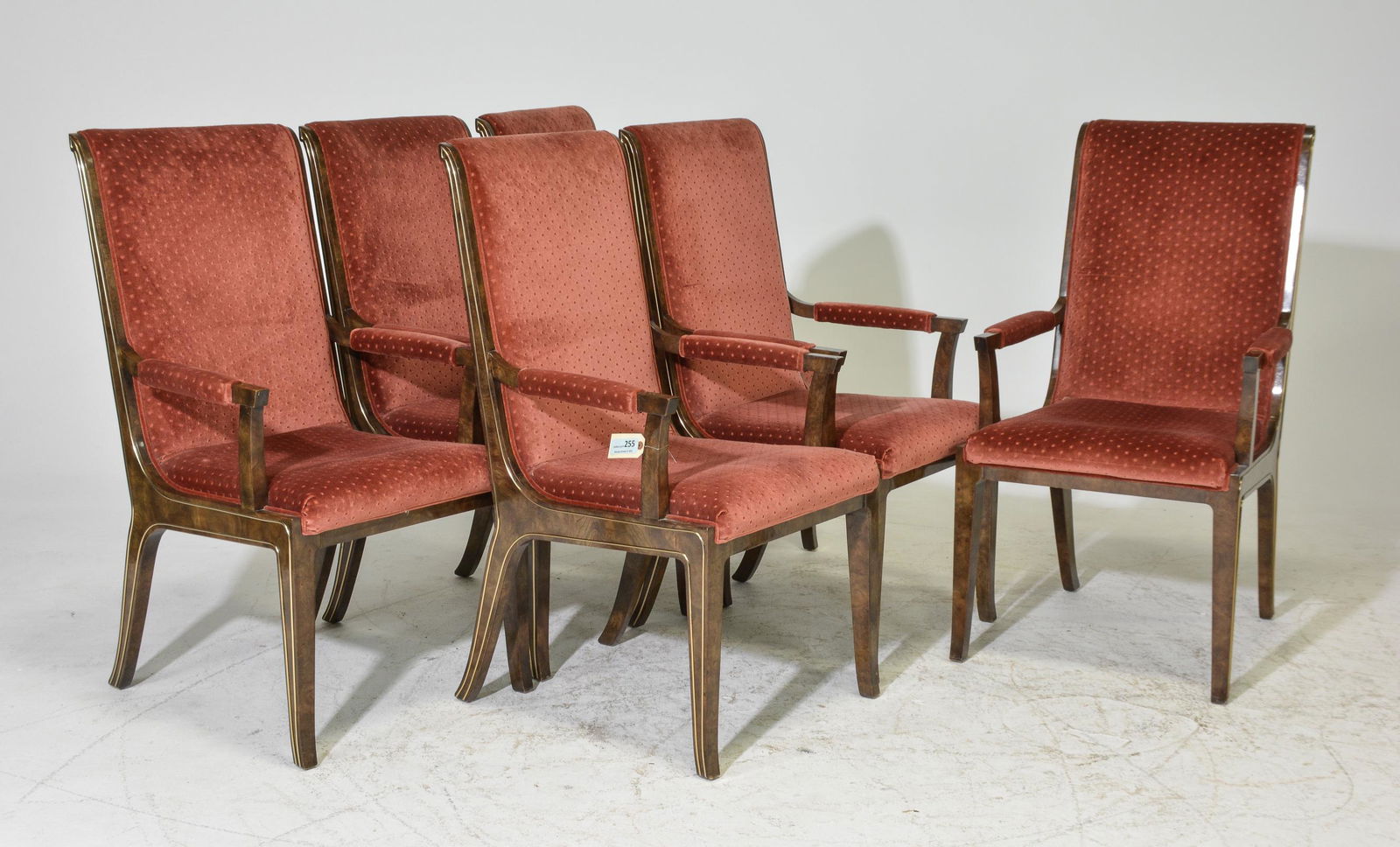 6 Red Upholstered Chairs (1 of 3)