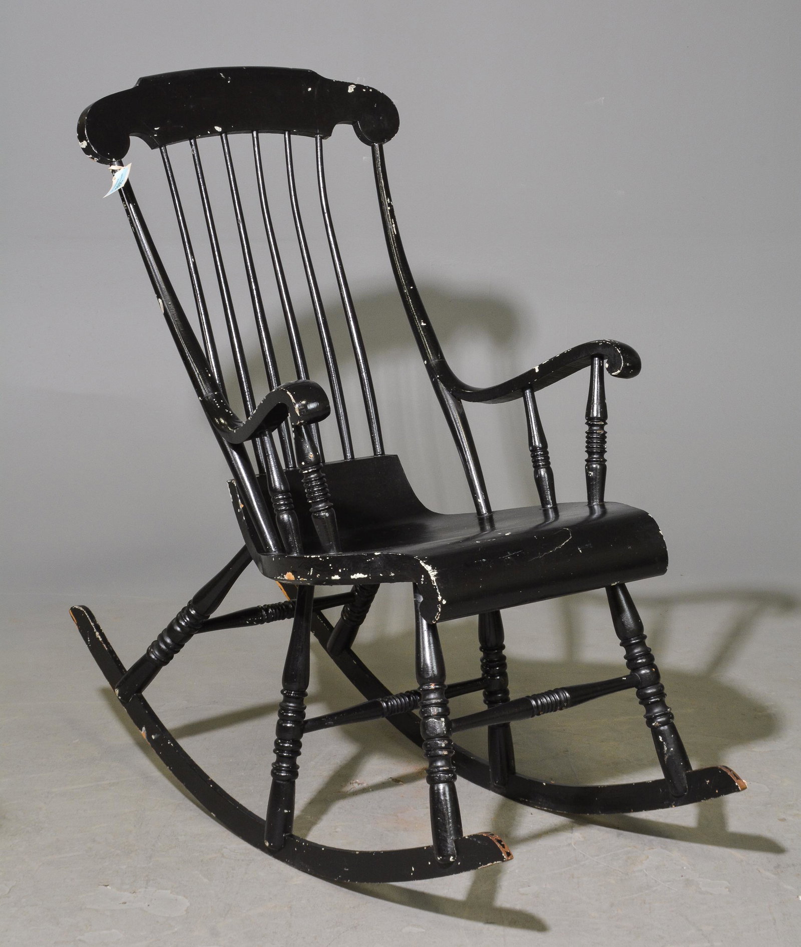 Black Painted Rocking Chair: Black Painted Rocking Chair - 45 in tall x 26 x 46