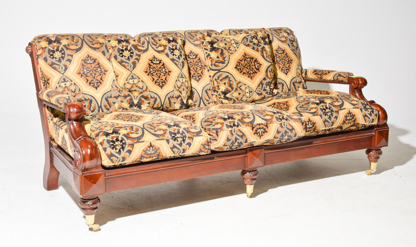 Ralph Lauren Mahogany Upholstered Sofa (1 of 5)