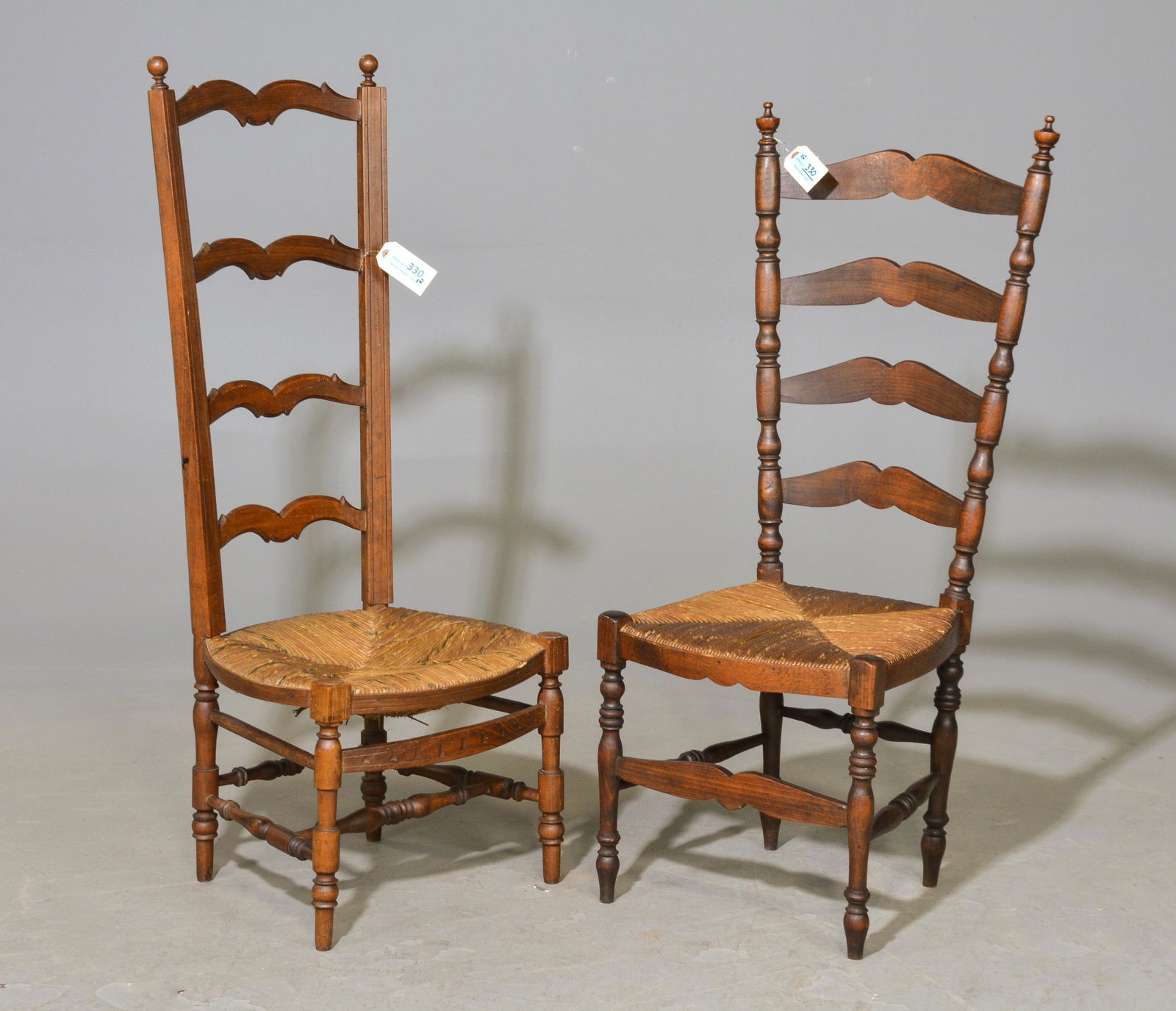 2 French Oak Rush Seat Chairs (1 of 4)