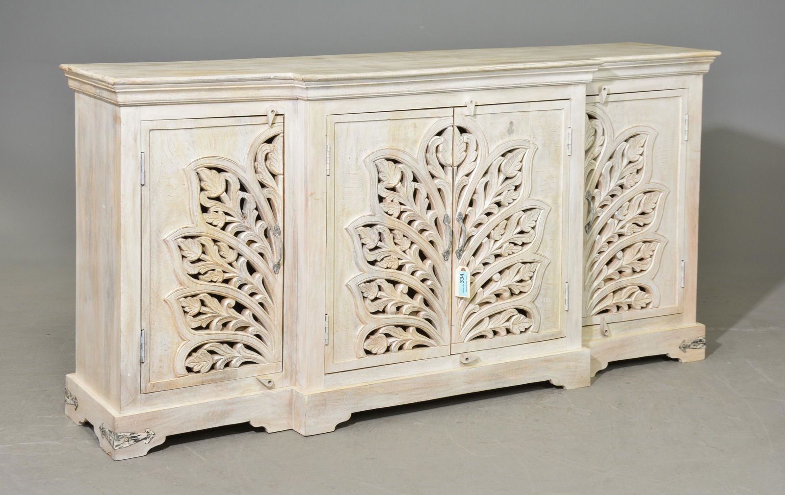 New Item, White Painted With Floral Carving Sideboard (1 of 3)