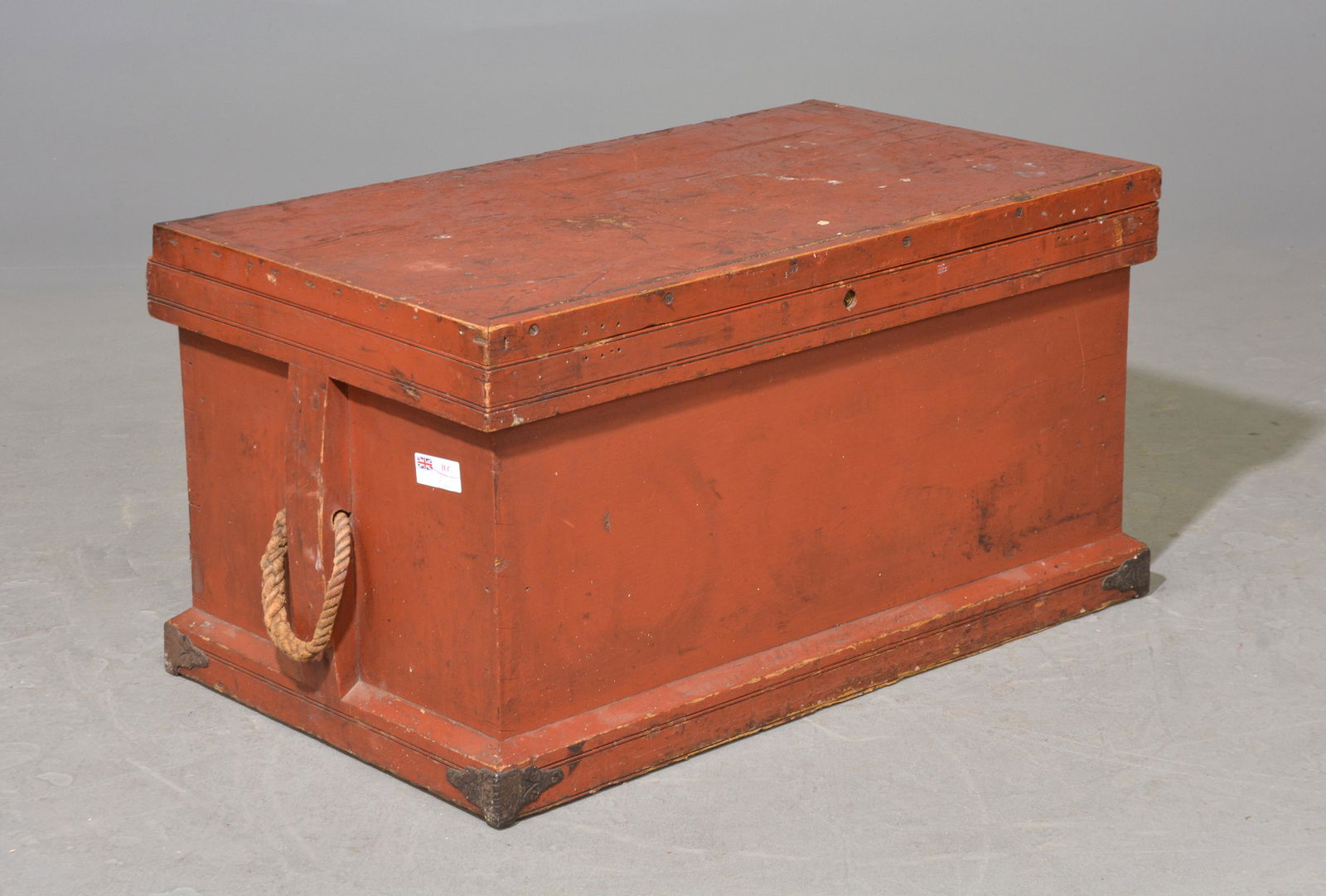 Red Painted Pine Tool Box/Trunk (1 of 4)