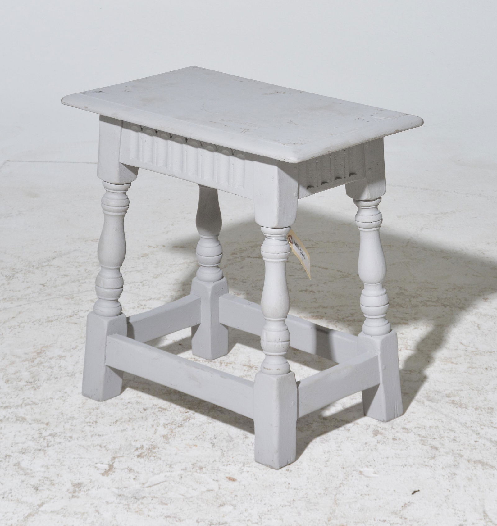 Small Gray Painted Stool (1 of 2)