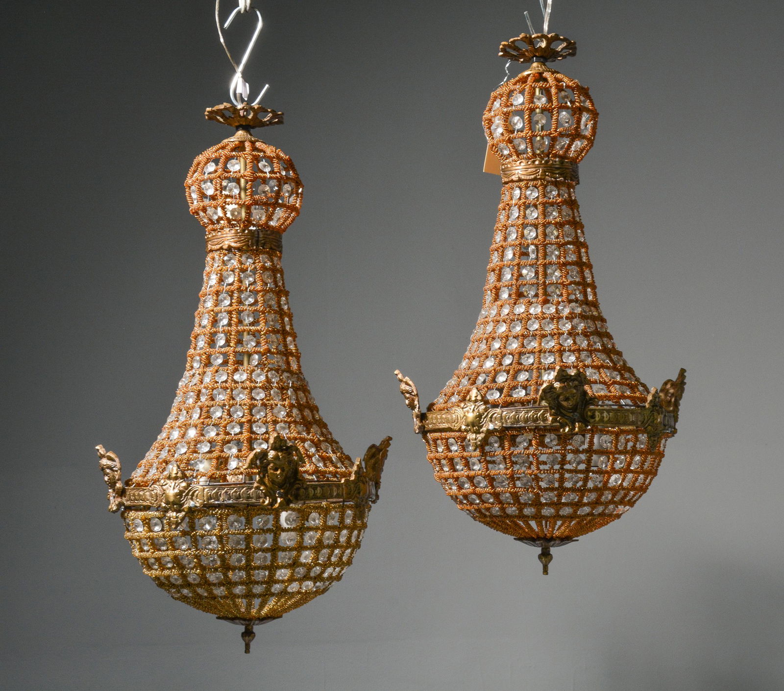 2 Empire Style Chandeliers with Gold Beading (1 of 3)