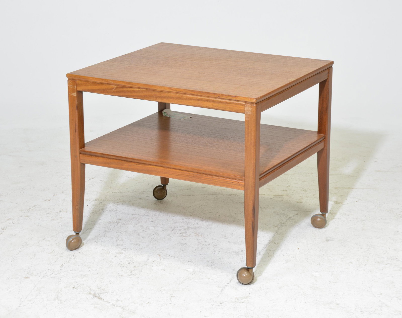 Mid Century 2 Tier Trolley: Danish Modern Style 2 Tier Trolley - 22 in tall x 24 x 21