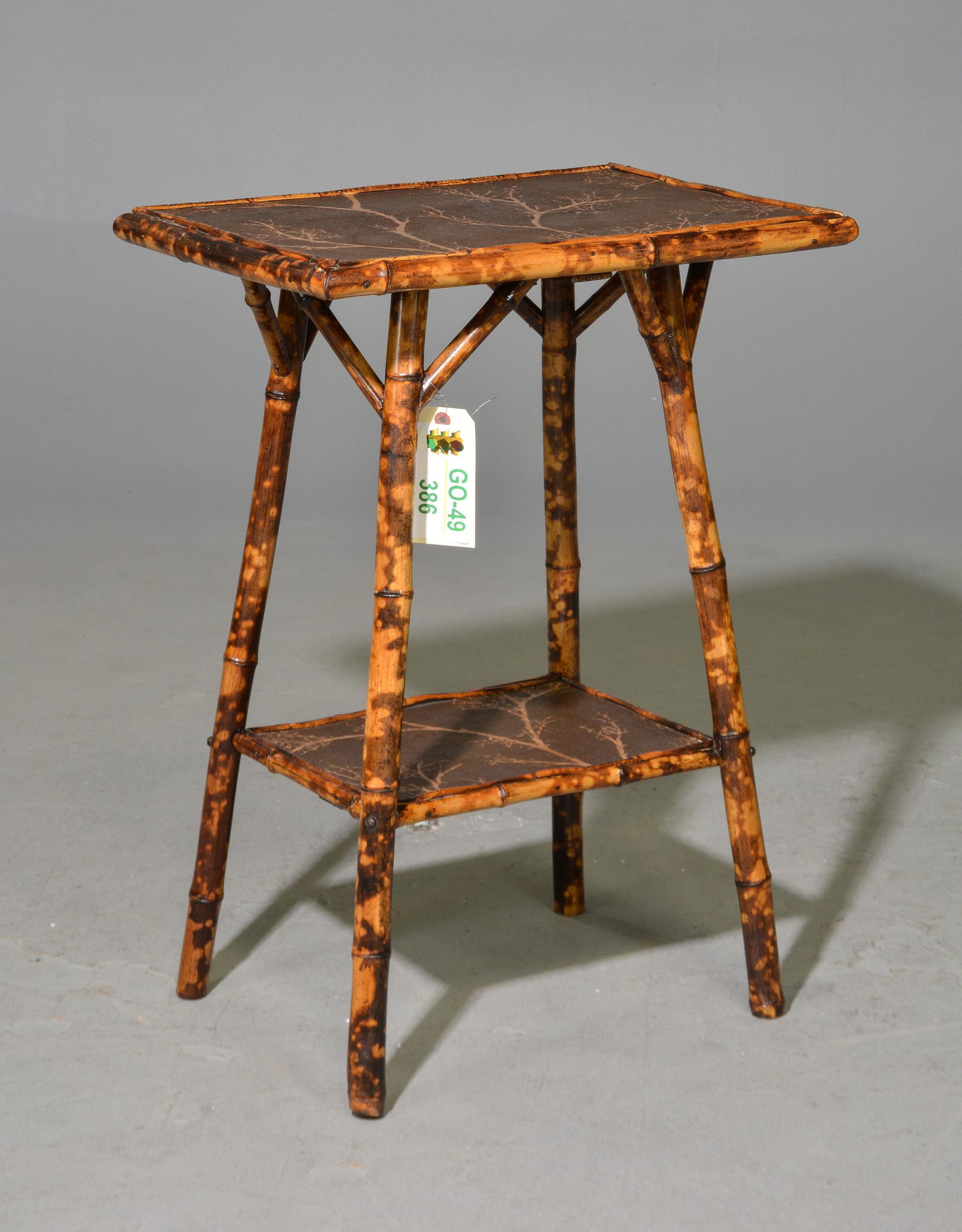 Bamboo Occasional Table with Forest Motif (1 of 3)
