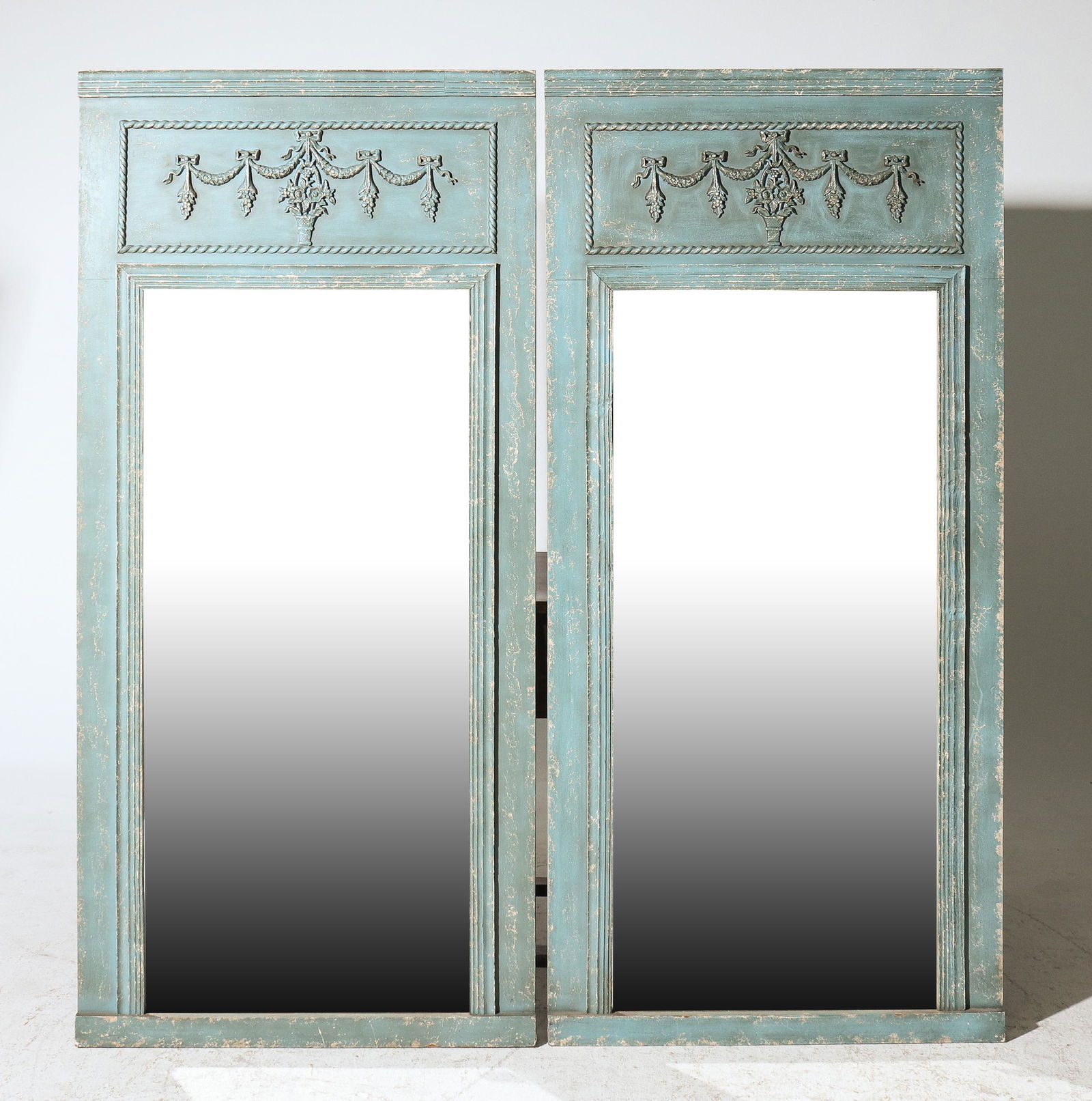 2 French Style Blue Painted Framed Mirrors (1 of 4)