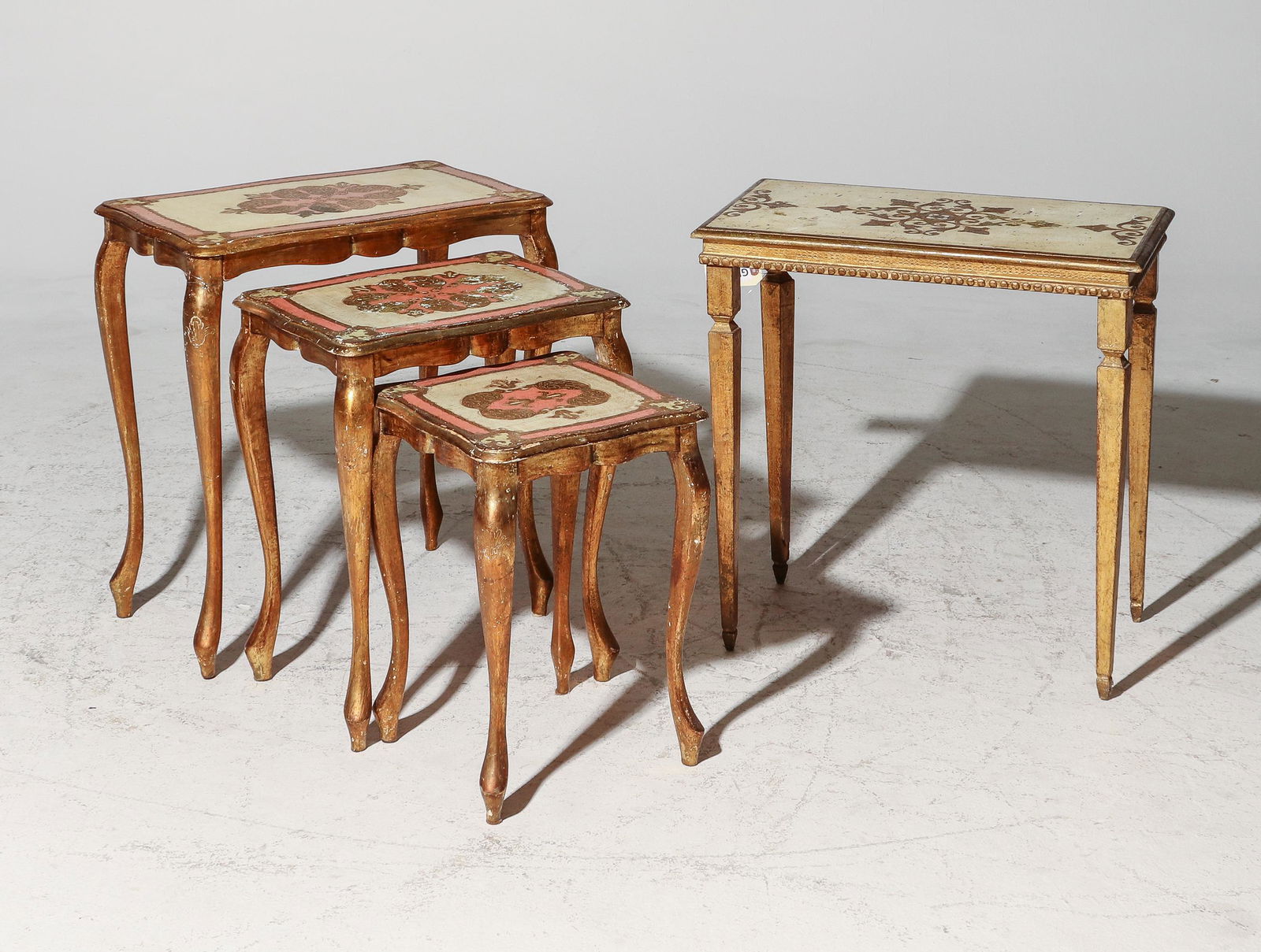 Florentine Nest of 3 Tables & Side Table (1 of 5)