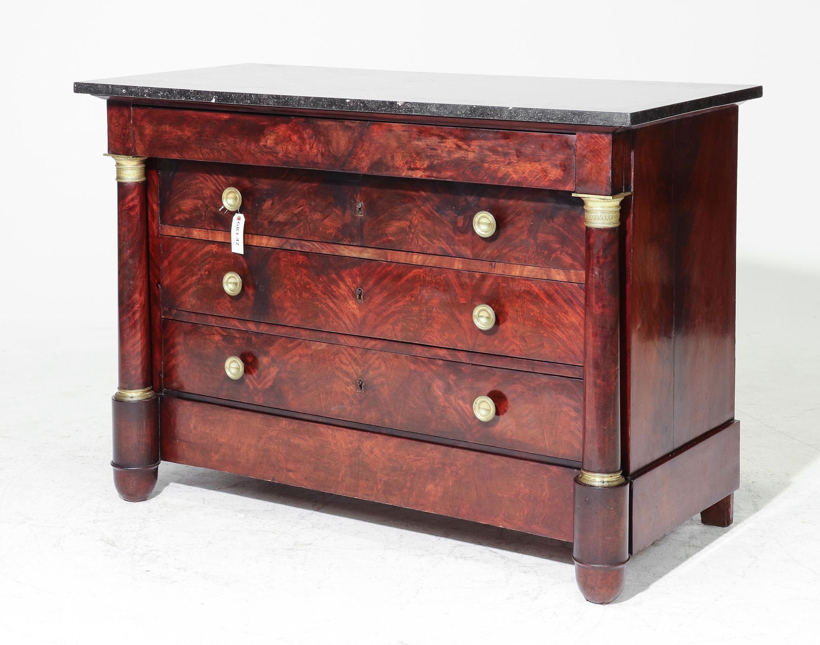French Empire Style Marble Top Mahogany Chest (1 of 4)