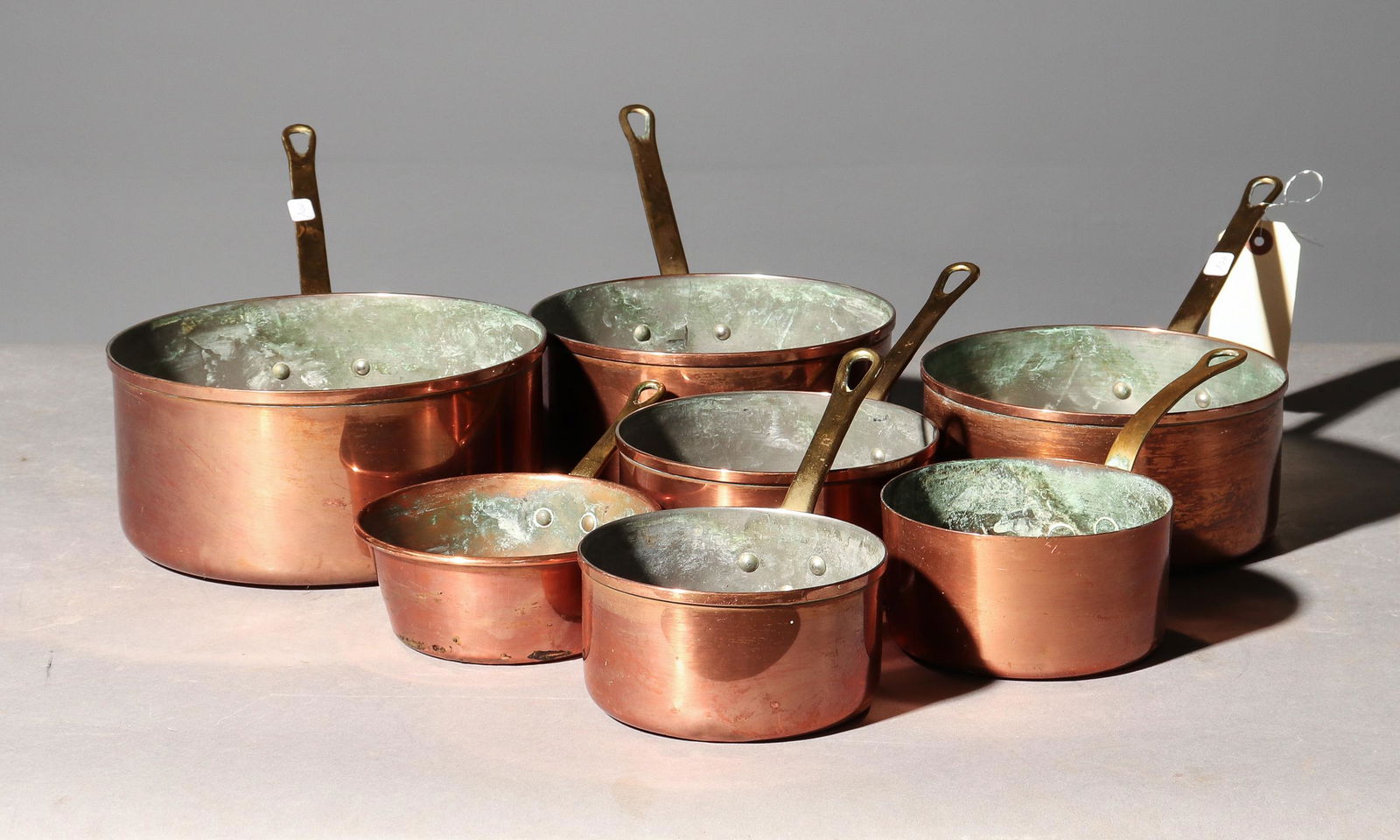7 French Polished Copper Sauce Pans (1 of 3)