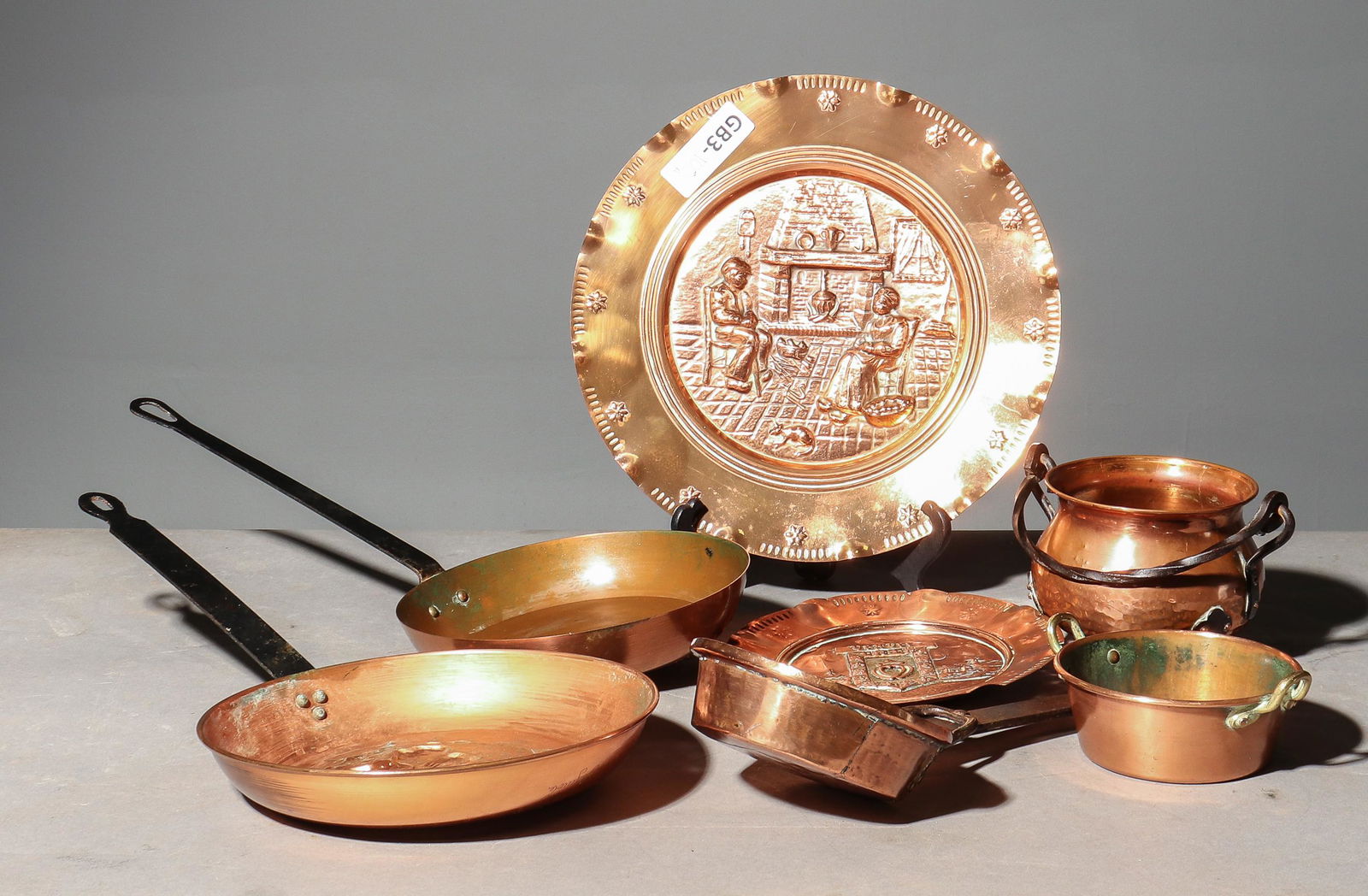 7 French Polished Copper Pans / Plates (1 of 4)
