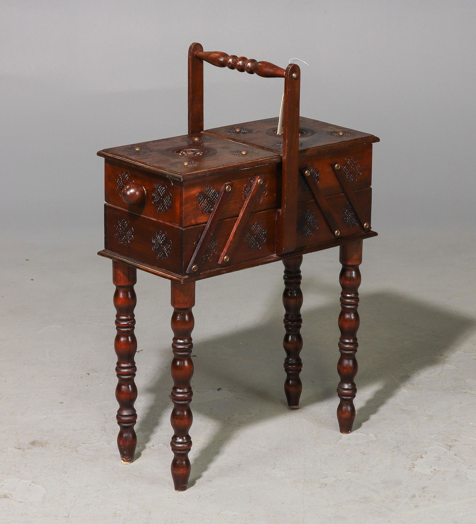 French Bobbin Leg Sewing Box (1 of 4)