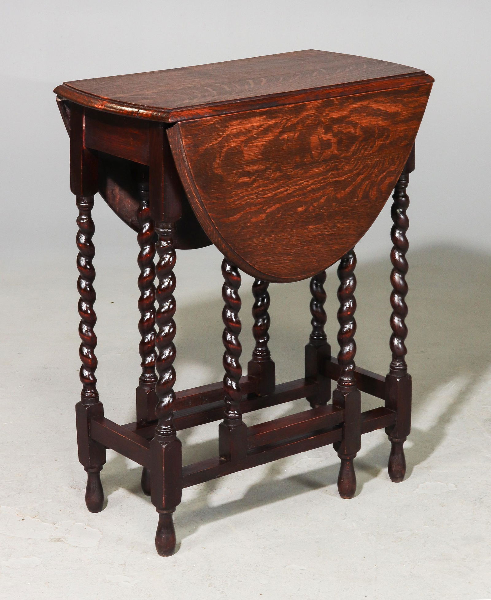 British Oak Barley Twist Drop Leaf Table (1 of 2)