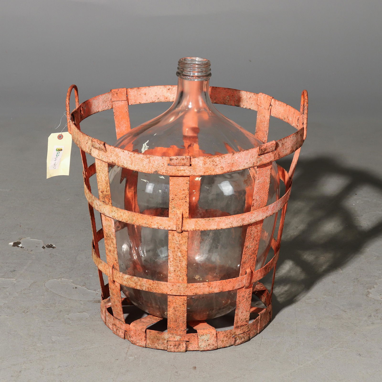 Glass Demijohn / Carboy / Bottle in Metal Basket (1 of 2)