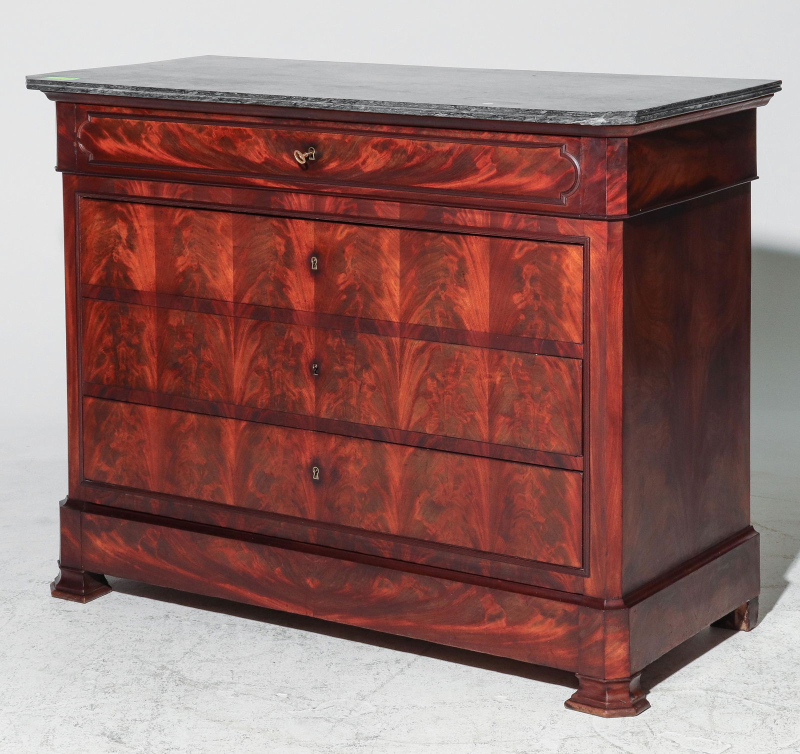 Louis Philippe Style Marble Top Commode / Chest (1 of 6)