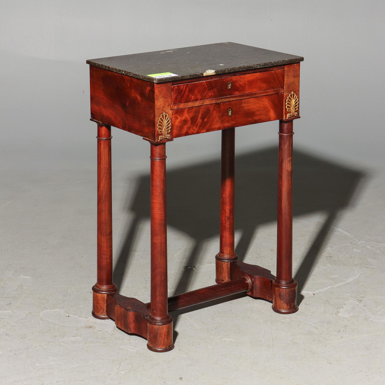 Empire Style Mahogany Marble Top Occasional Table (1 of 3)