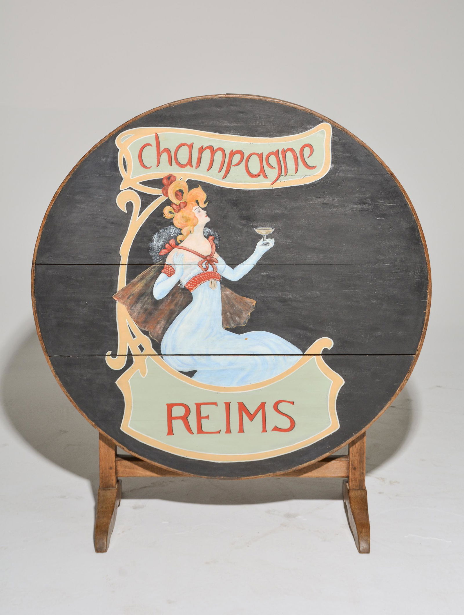 French Painted Vendange Table - Champagne Reims (1 of 3)