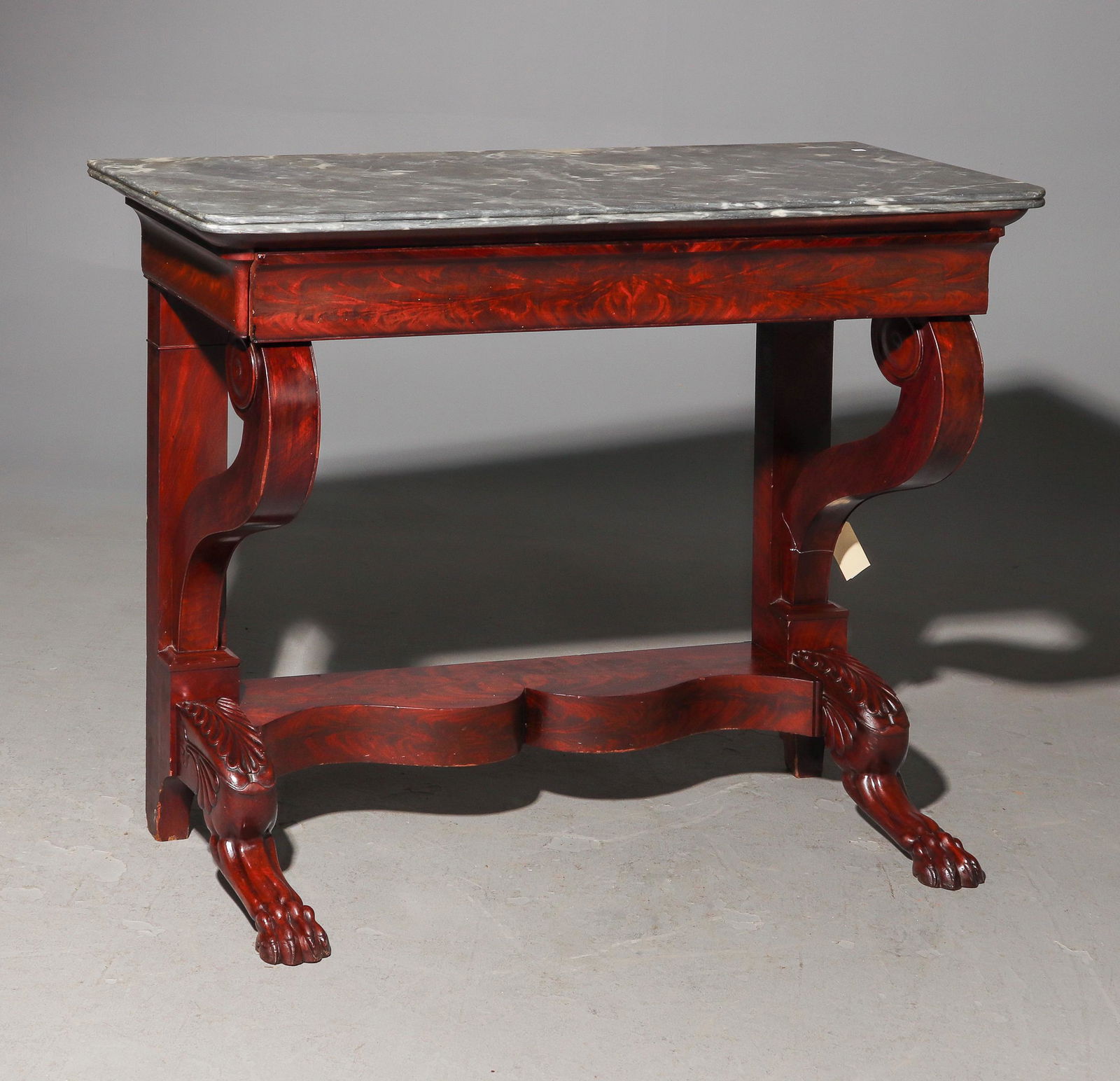French Mahogany Paw Foot Marble Top Console (1 of 5)
