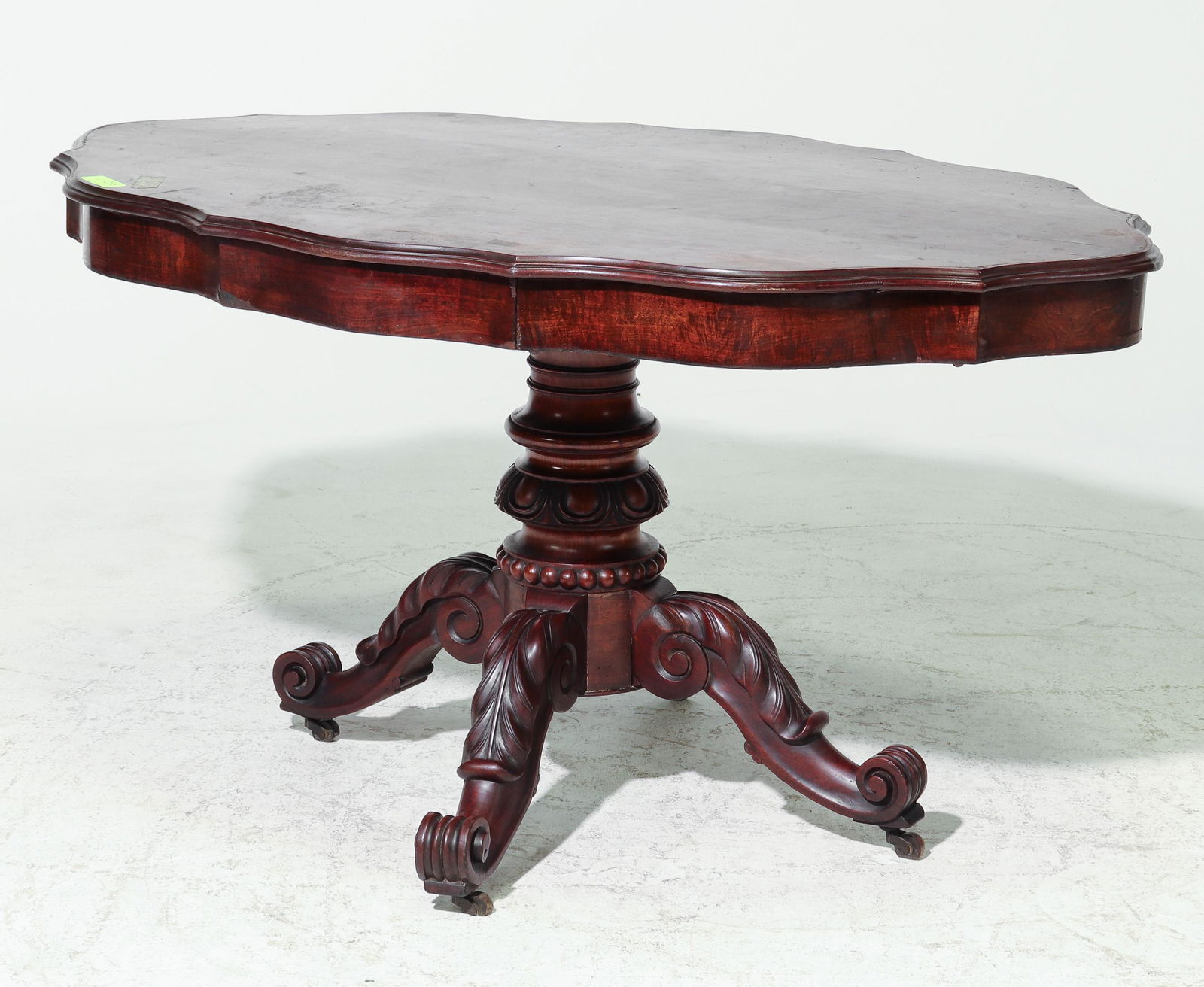 French Carved Mahogany Turtle Top Table (1 of 5)