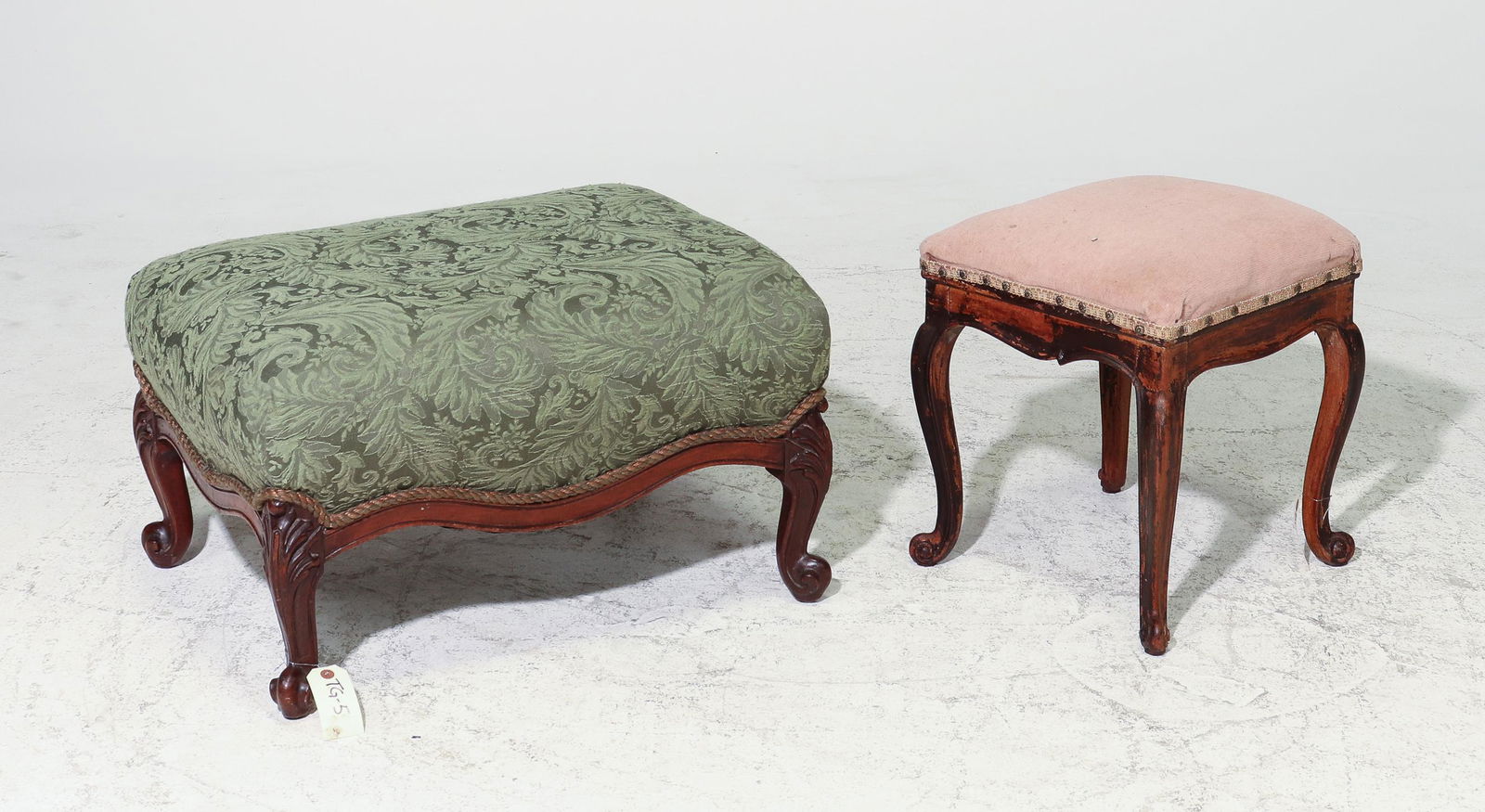 2 Upholstered Stools / Ottomans (1 of 3)