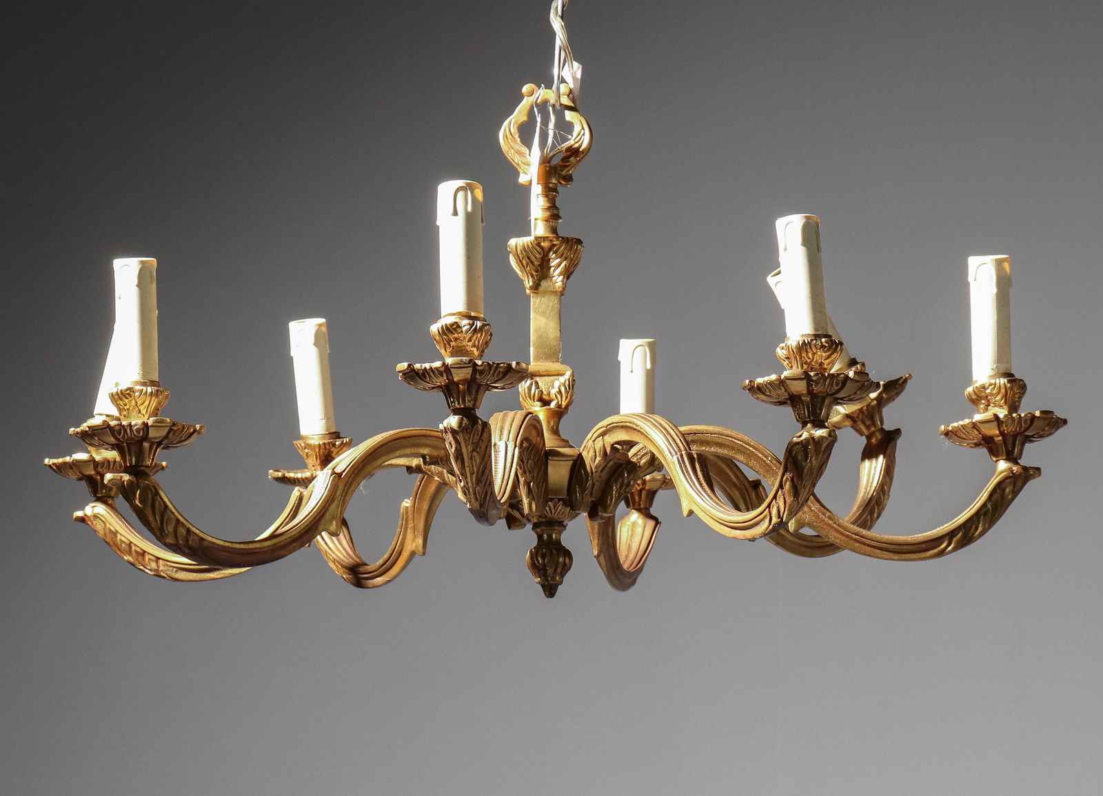 French Style 8 Light Gilt Bronze Chandelier (1 of 3)