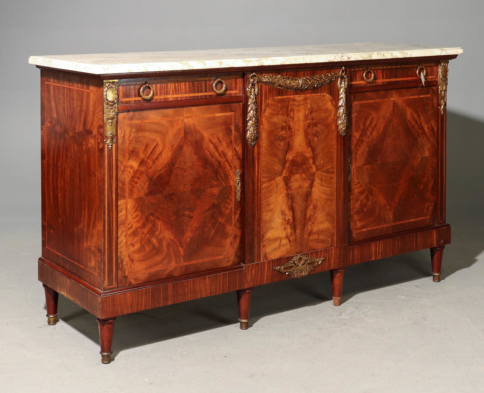 Louis XVI Style White Marble Top Sideboard (1 of 6)