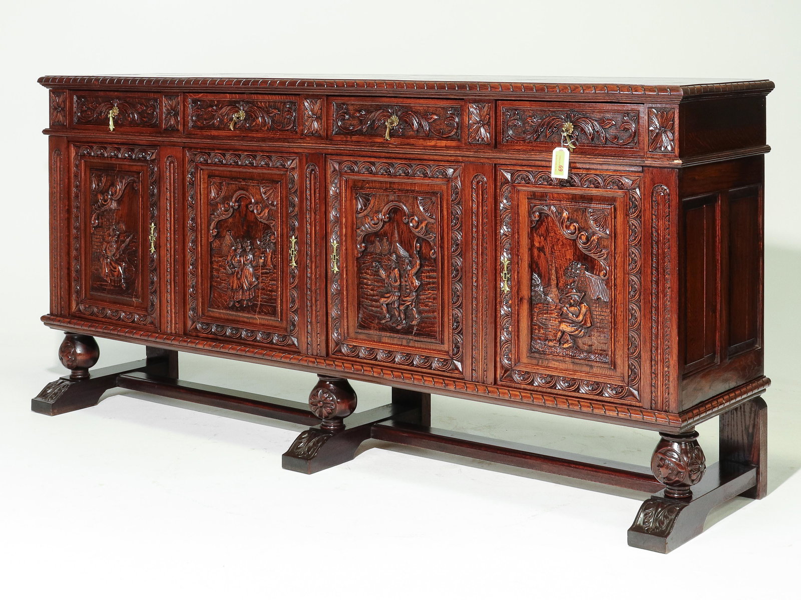 Breton Style Large Oak Sideboard / Buffet (1 of 6)