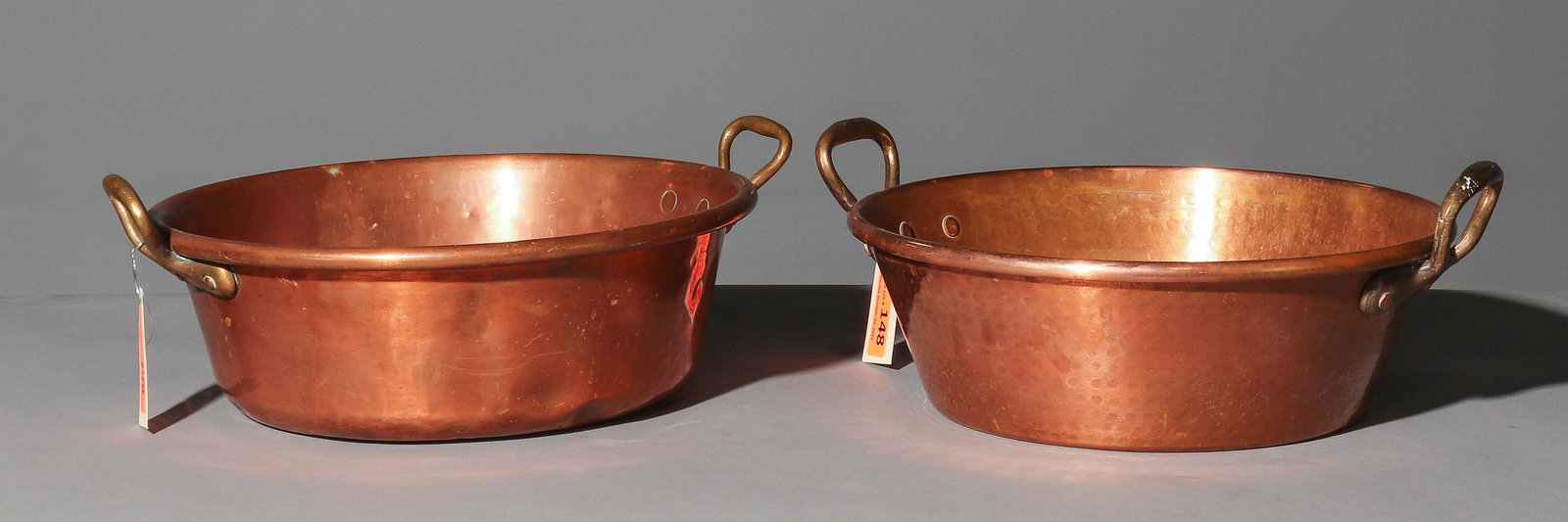 2 French Polished Copper Jam Pans (1 of 3)