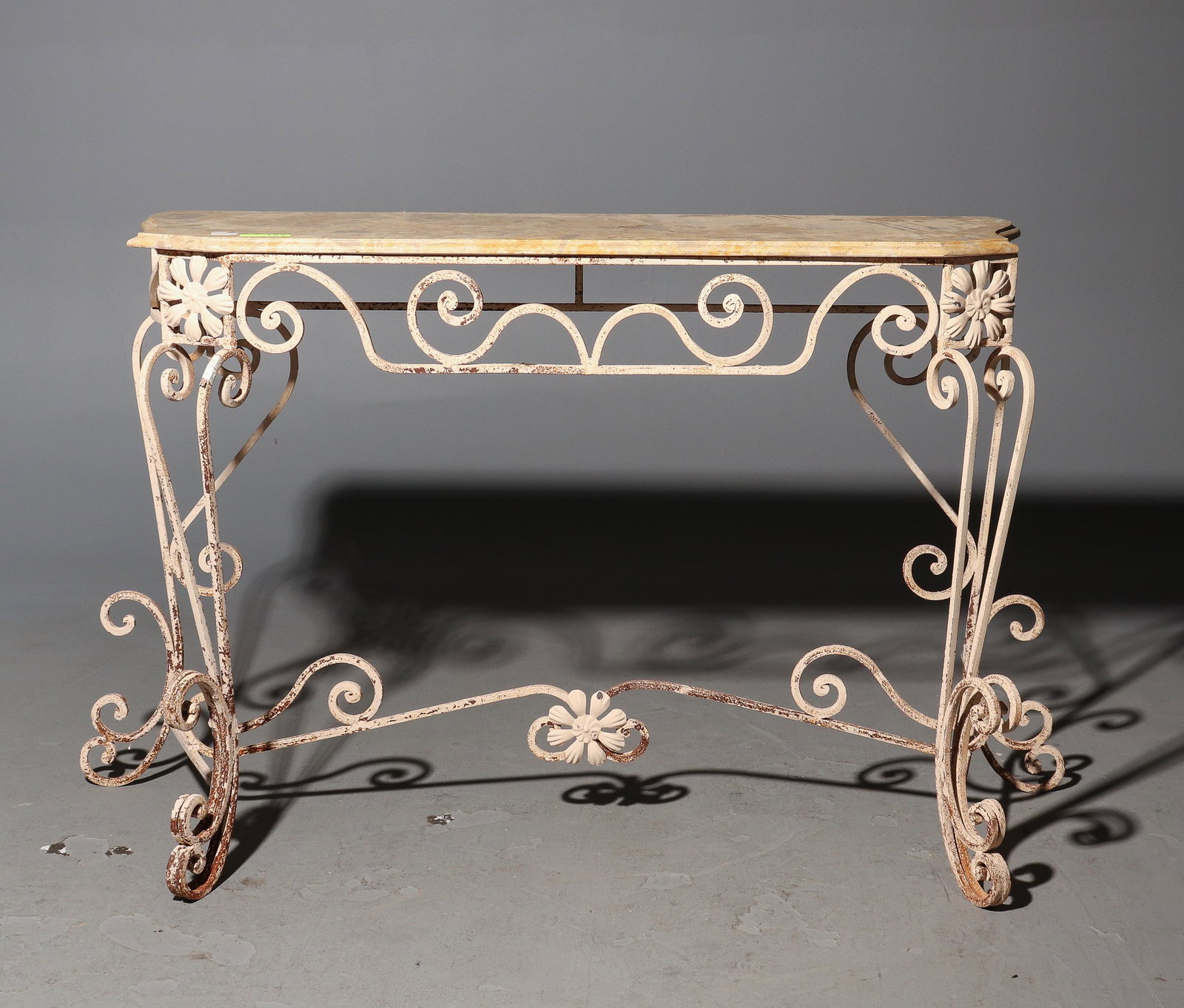 Marble Top Iron Base Console (1 of 4)