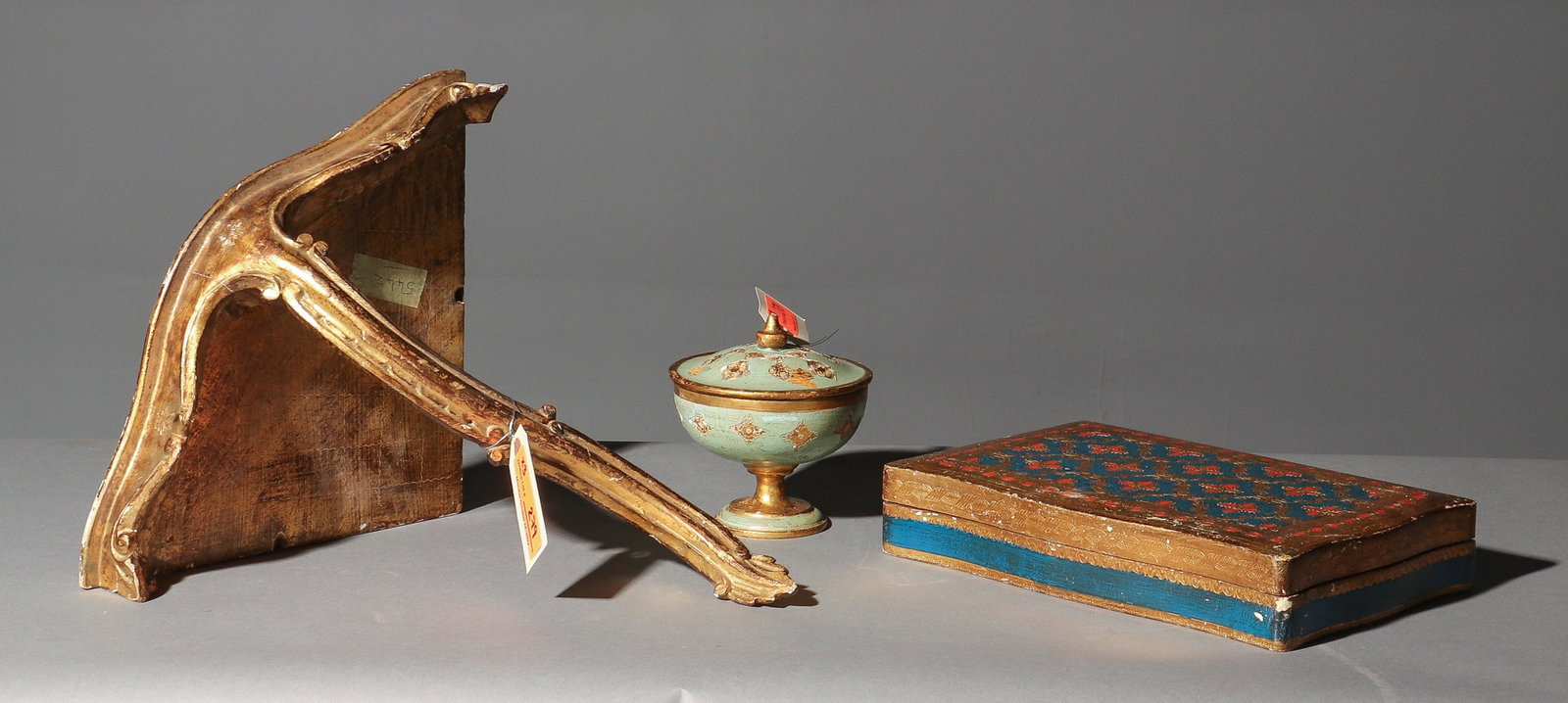 Decorative Florentine Shelf And Goblet: Decorative Florentine Shelf And Goblet - 3 in tall x 13 x 9