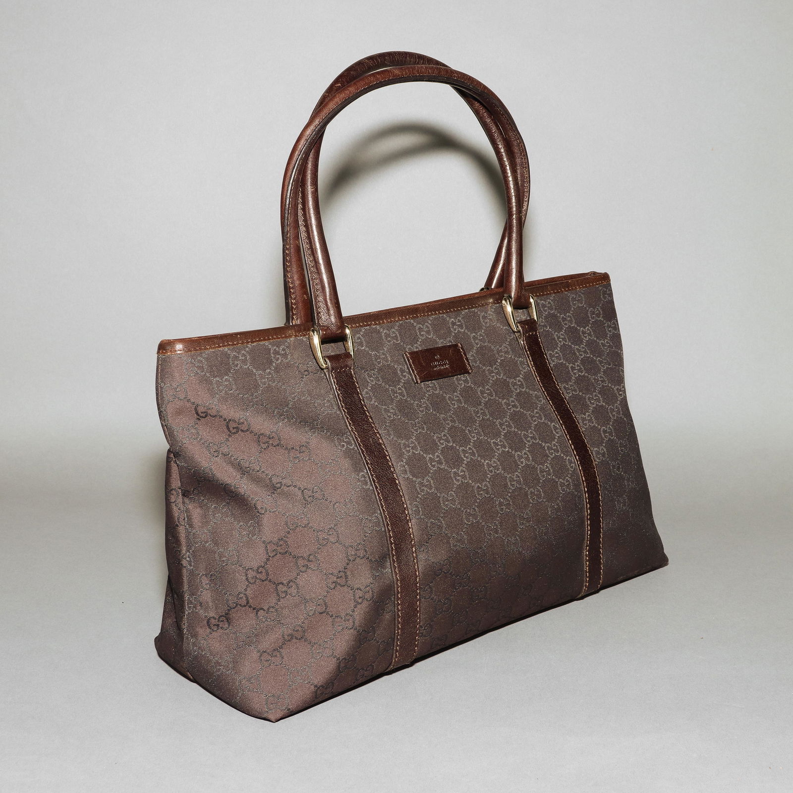 Gucci Horizontal Tote  in Dark Brown Nylon Canvas (1 of 6)