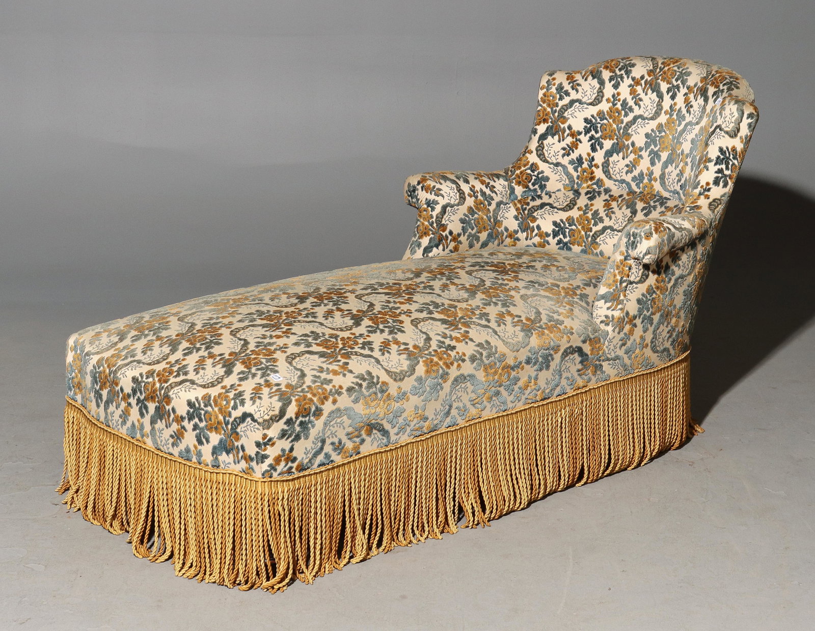 French Meridienne Chaise Lounge c.1890's: French Meridienne Chaise Lounge c.1890's - 33 in tall x 63 x 30